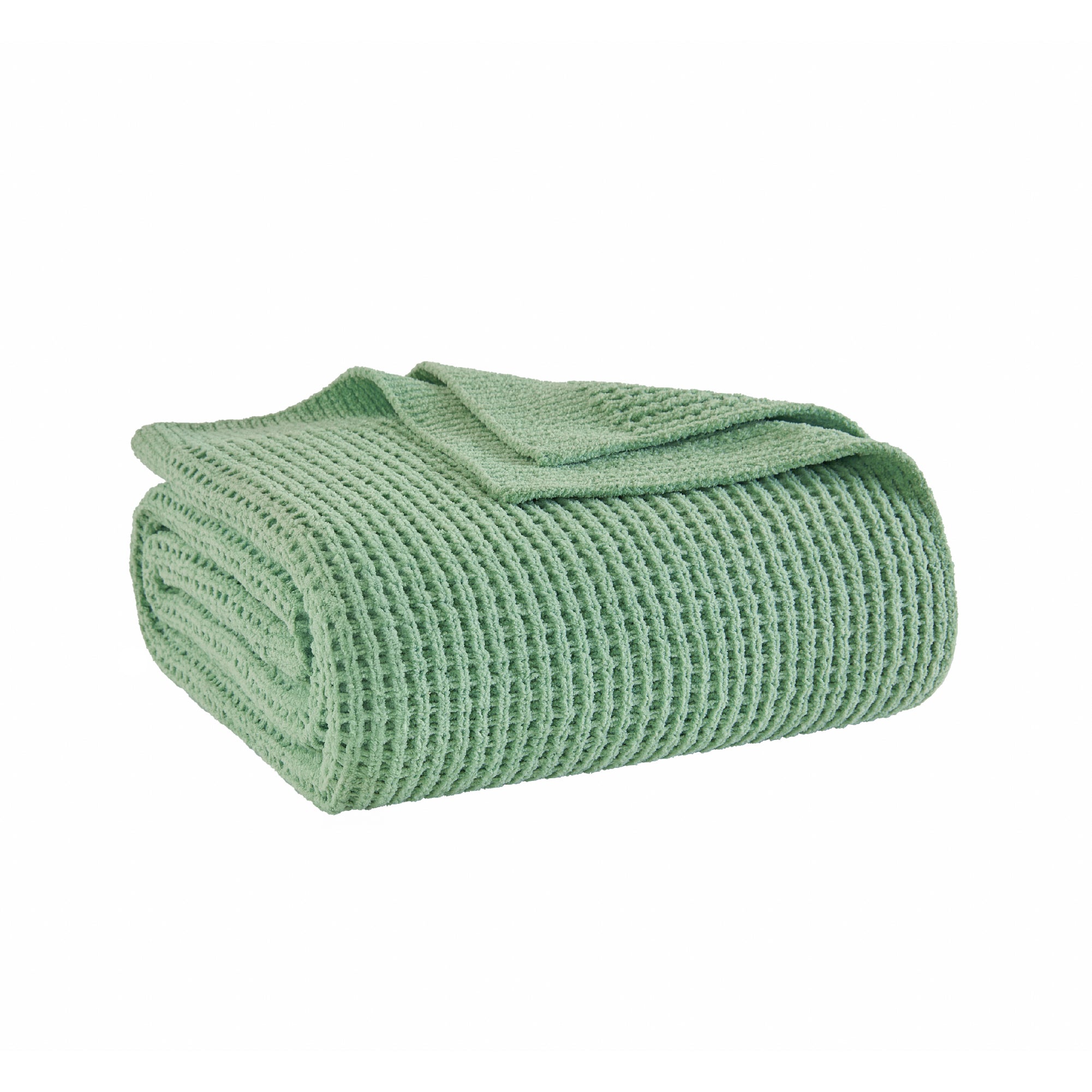Litanika chenille knit waffle throw blanket with textured pattern, soft bedding accessory for cozy home decor.
