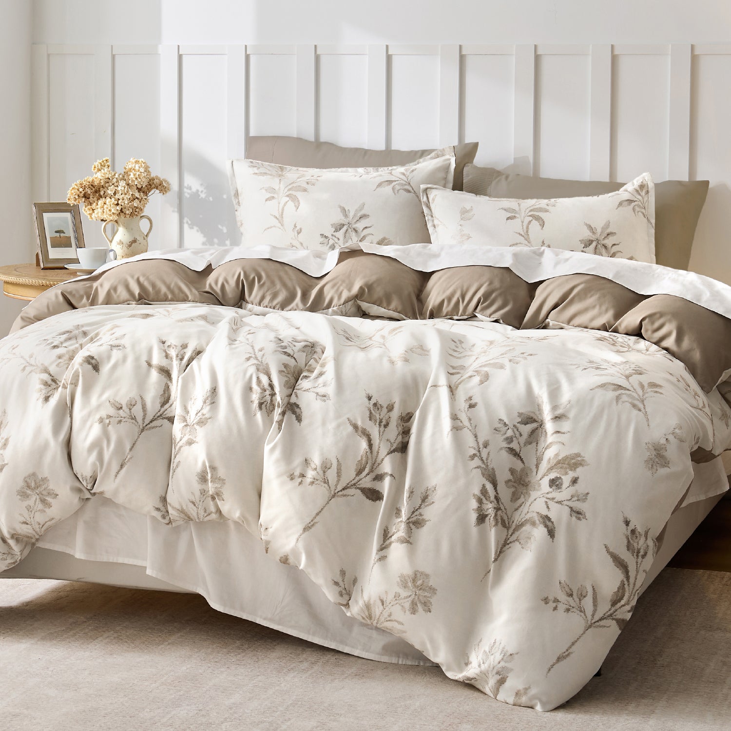 Premium Smooth Floral 3-Piece Duvet Cover Set