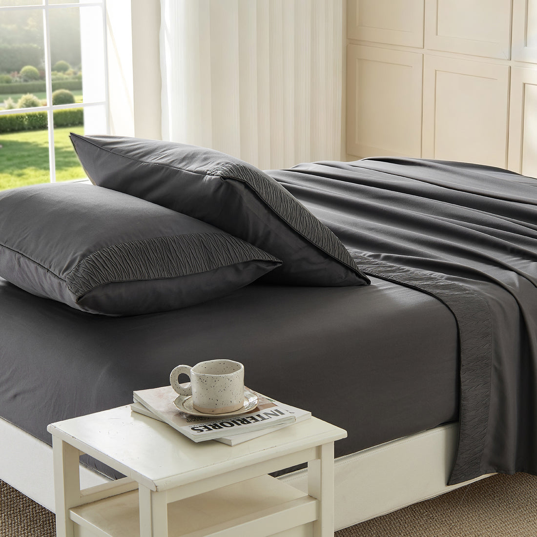 Queen Size Sheet Set - Breathable & Cooling Sheets - Extra Soft, Easy-Fit Bed Sheets - Bedding Sheets & Pillowcases (Queen, Grey)