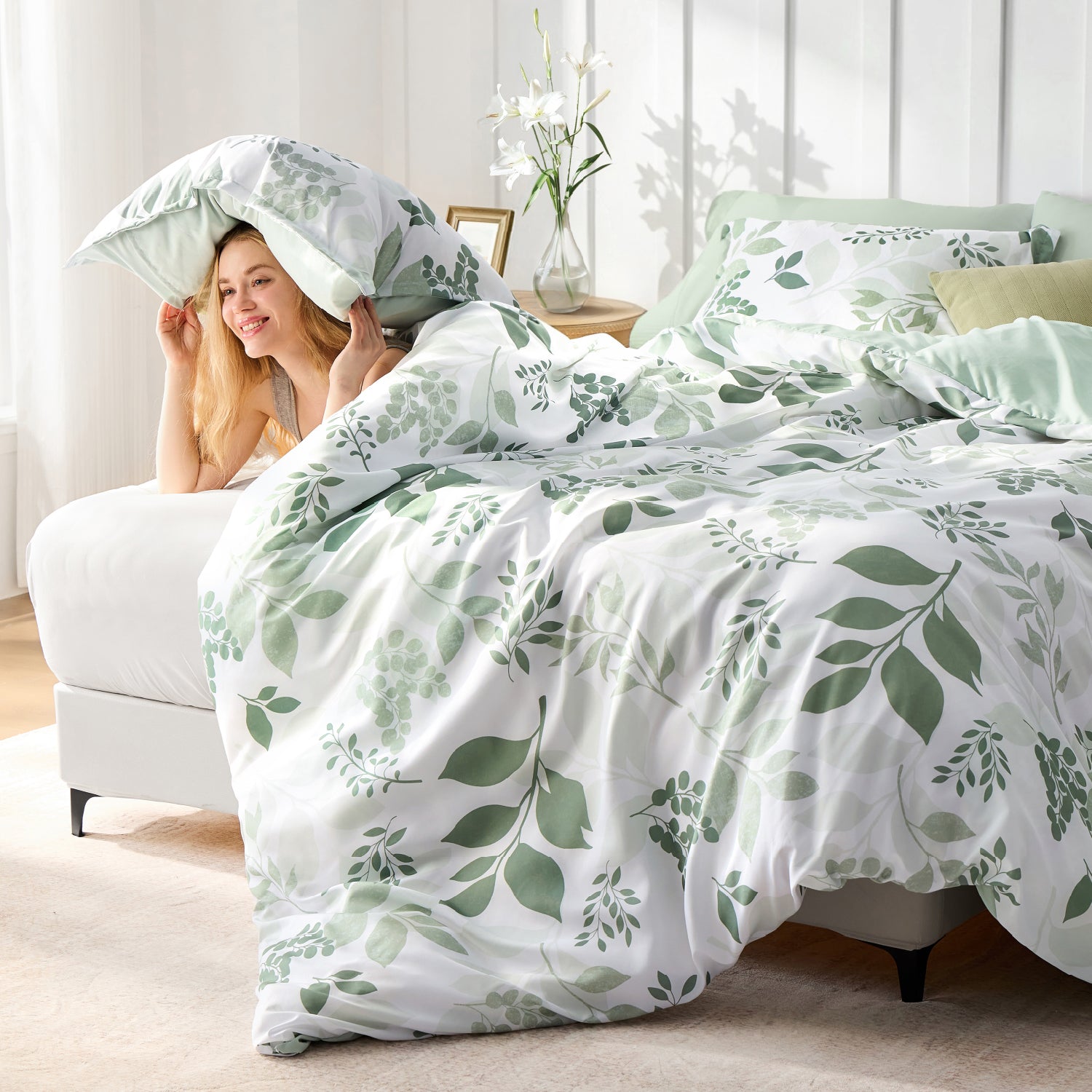 Premium Smooth Floral 3-Piece Duvet Cover Set