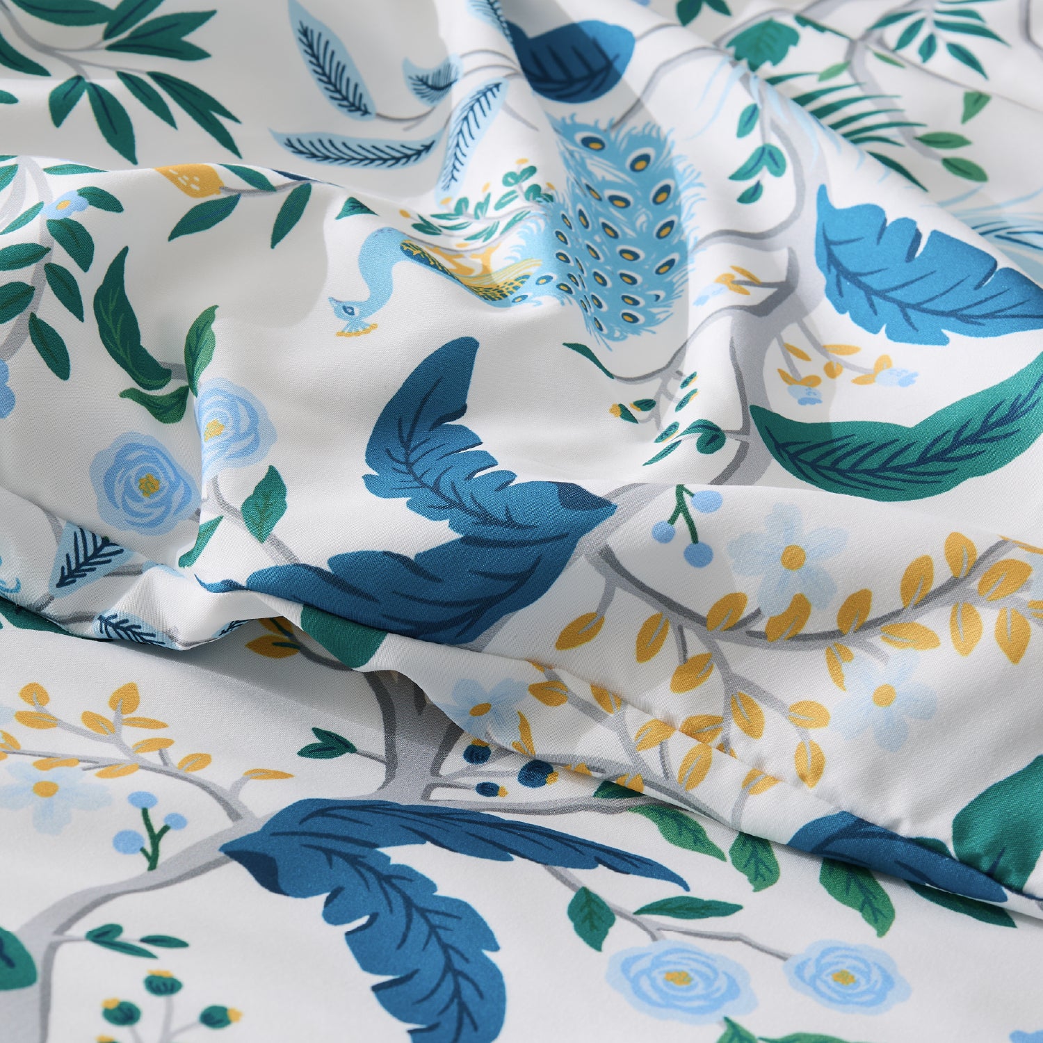 Full Size Navy Blue Premium Smooth Floral 3-Piece Duvet Cover Set