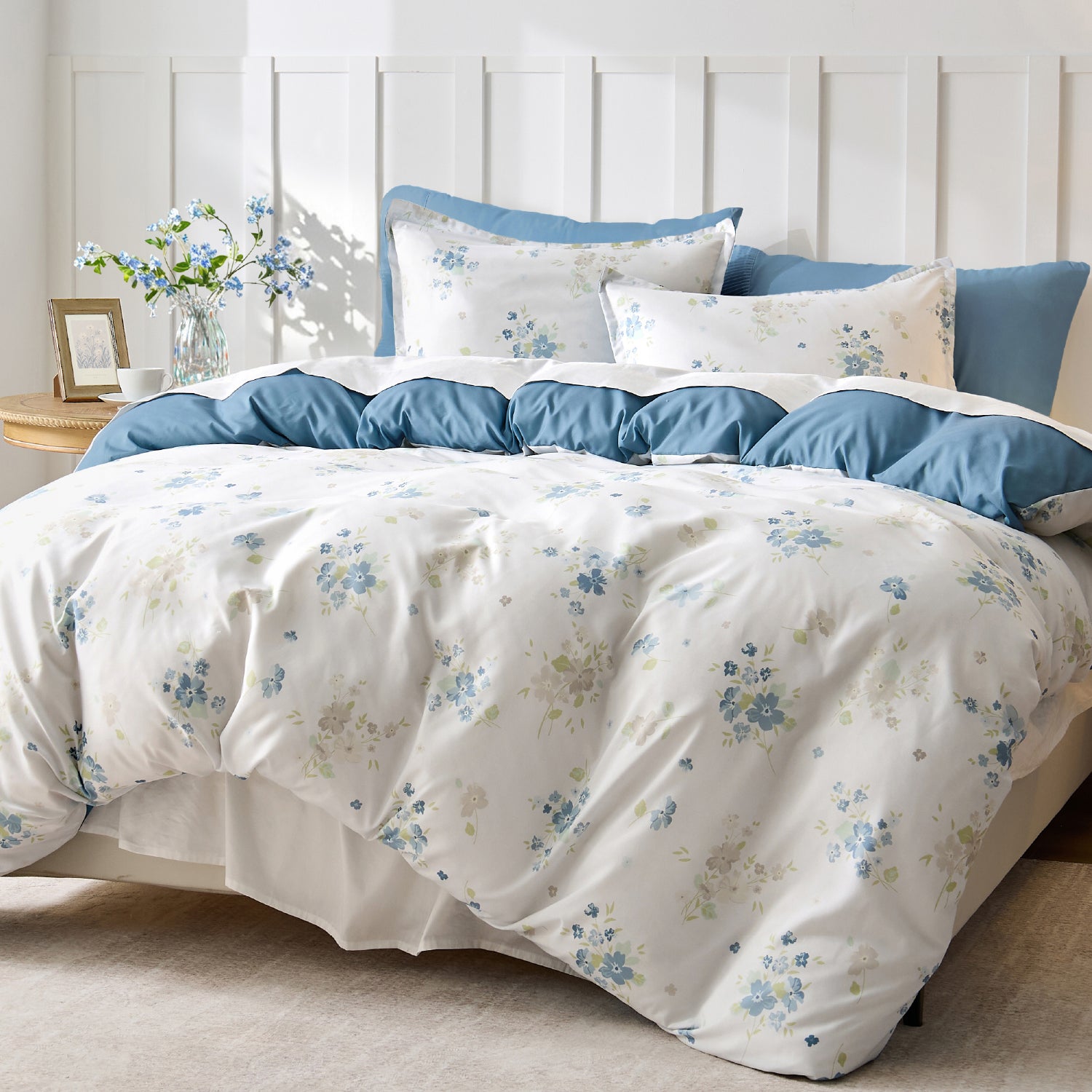 Premium Smooth Floral 3-Piece Duvet Cover Set