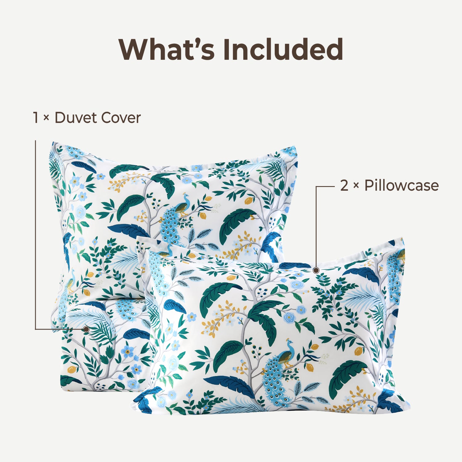 Full Size Navy Blue Premium Smooth Floral 3-Piece Duvet Cover Set