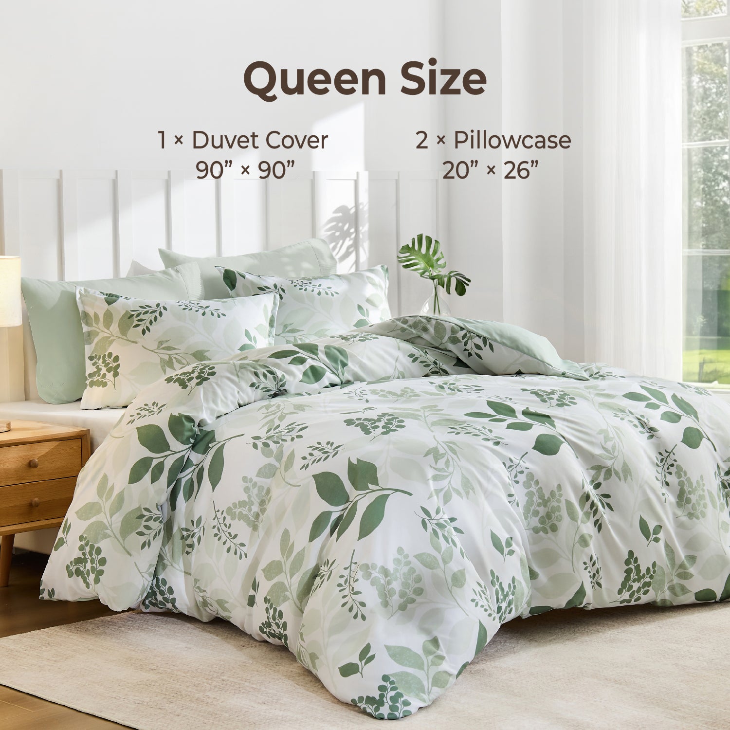 Premium Smooth Floral 3-Piece Duvet Cover Set