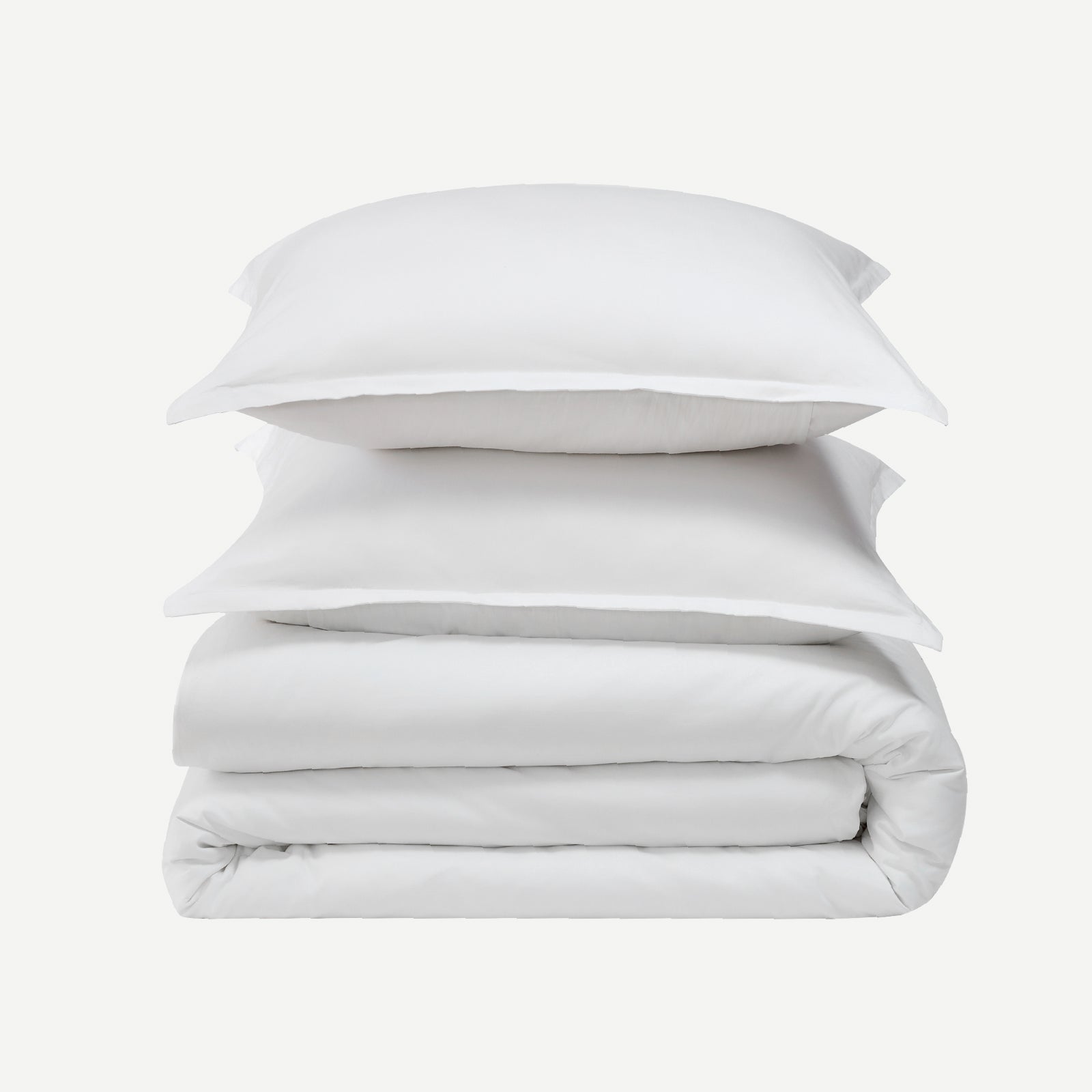Litanika 100% cotton percale duvet cover set featuring a crisp, white bedding design with a smooth, breathable fabric finish.