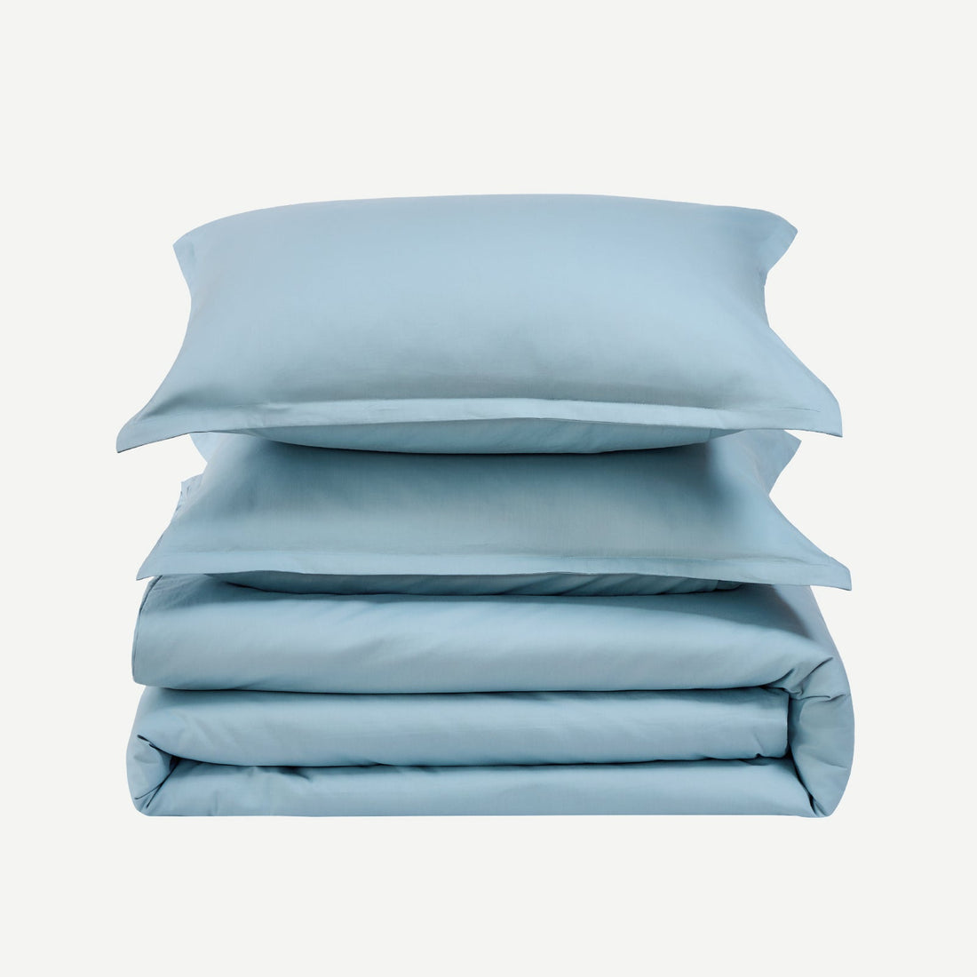 Litanika 100% cotton percale duvet cover set in crisp white bedding with a smooth, breathable fabric for comfortable sleep.