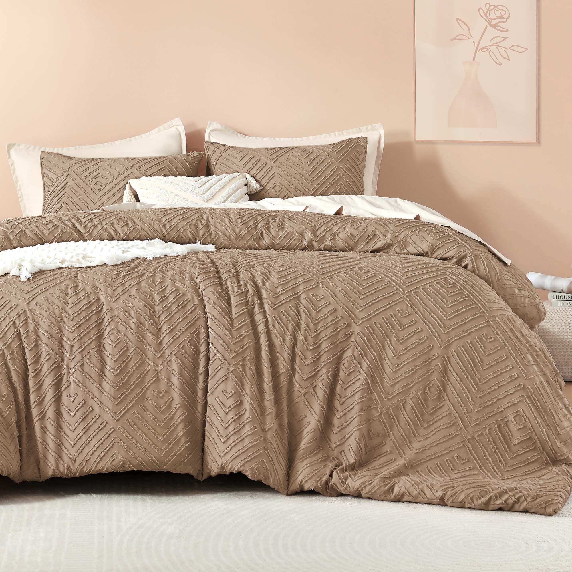 Tufted Boho Lightweight Fluffy 3 Pieces Comforter Set