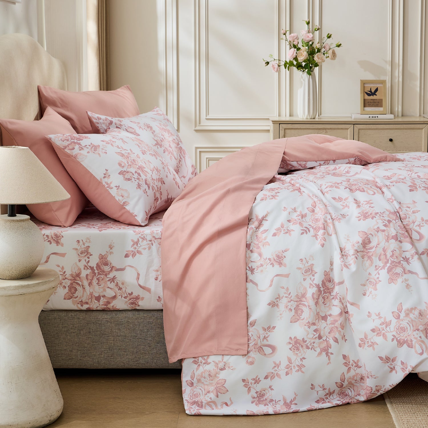 Premium Smooth Floral 3-Piece Duvet Cover Set