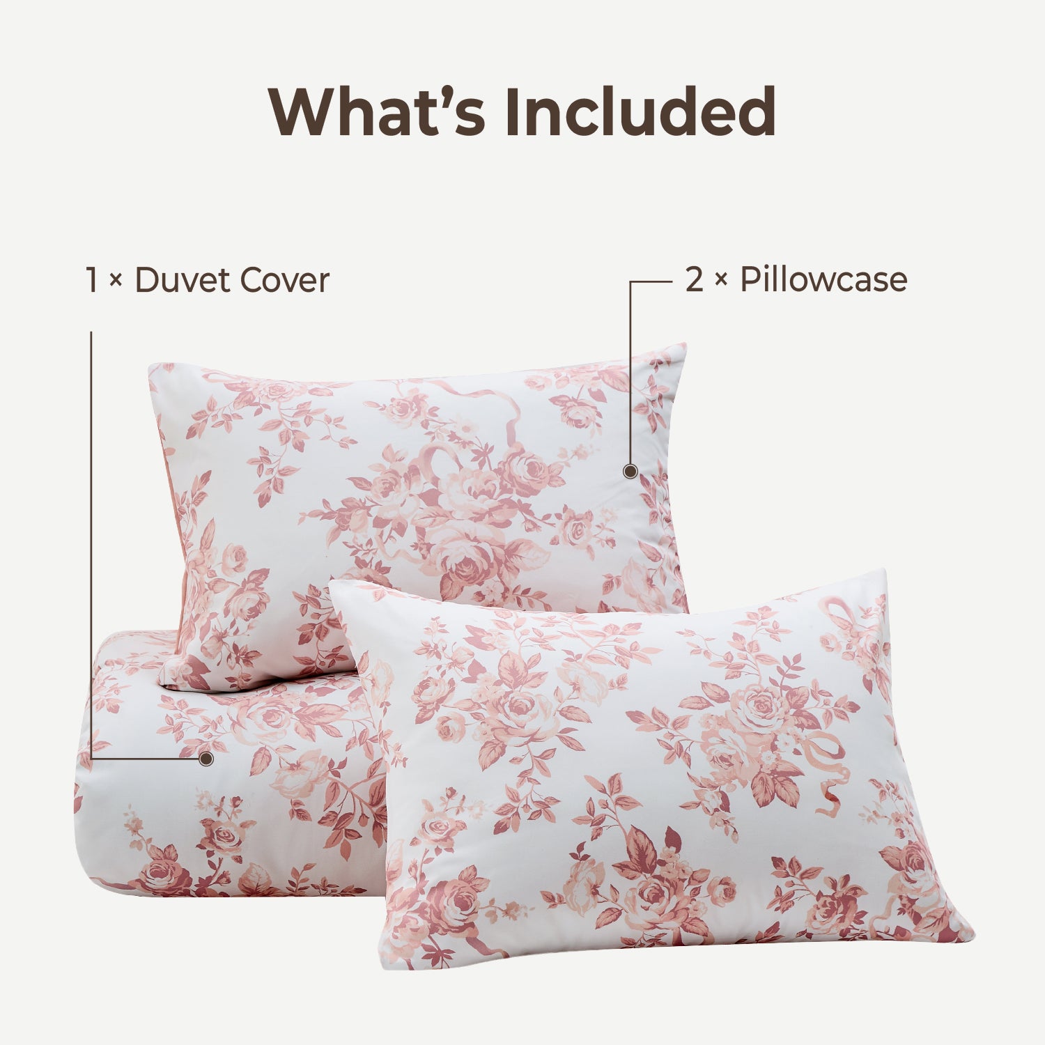 Premium Smooth Floral 3-Piece Duvet Cover Set