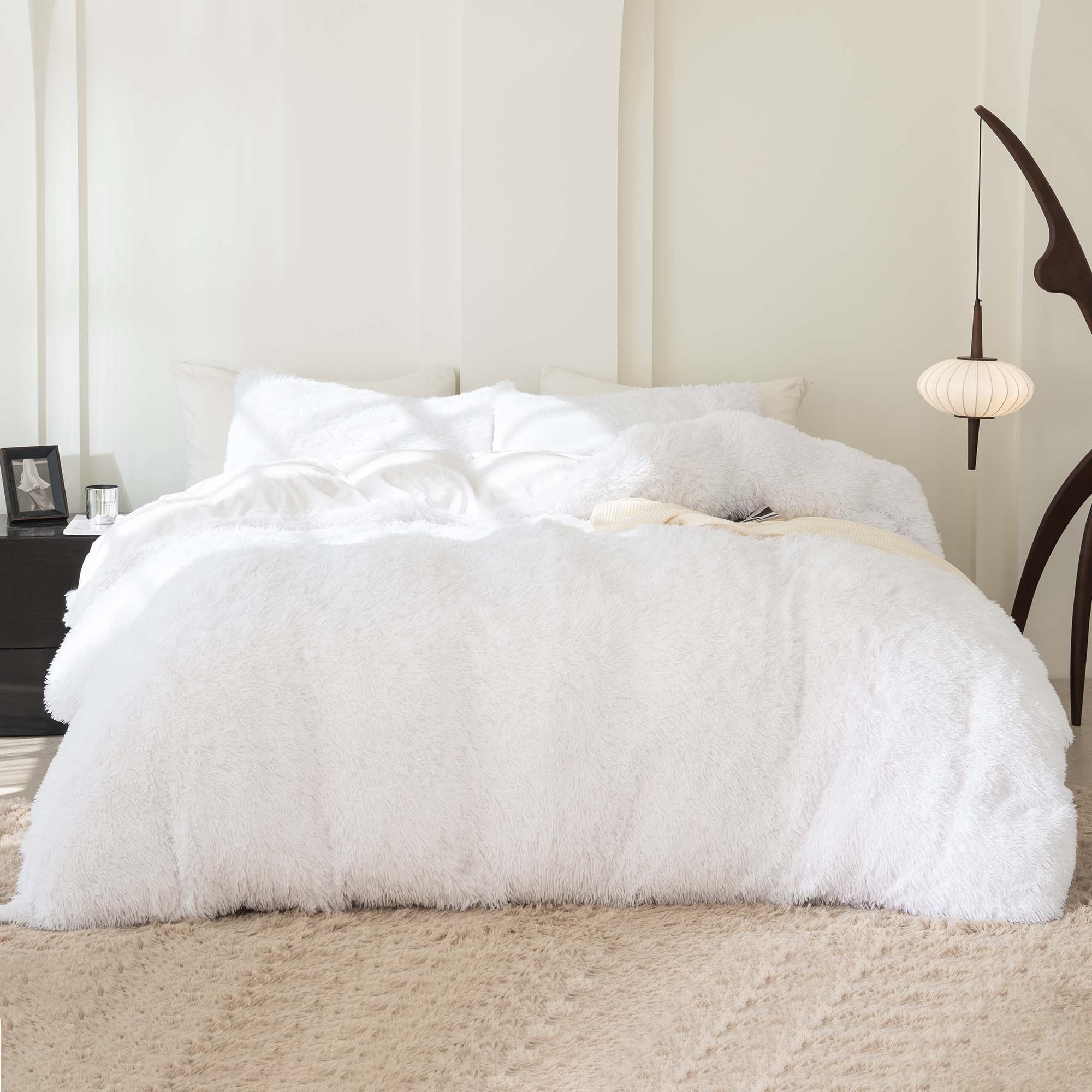 Fluffy Luxury Shaggy Plush Fuzzy Ultra Soft Warm Velvet Comforter Set 3 Pieces