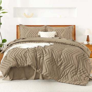 Cozy Bedding 7 Pieces Chevron Comforter Set