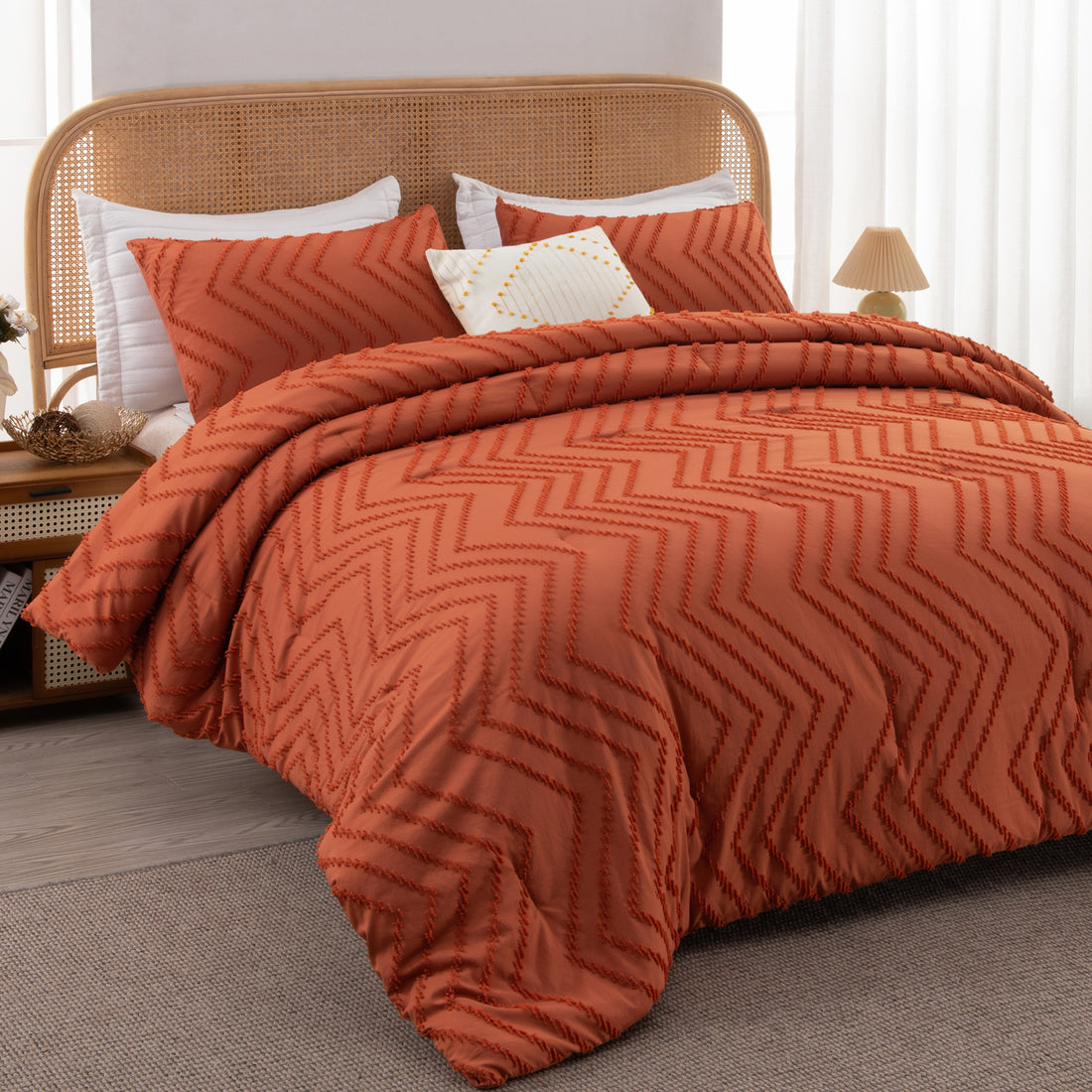Litanika Lightweight Tufted Down Alternative Comforter Fluffy Bed 3 Pieces Set Gift Choice