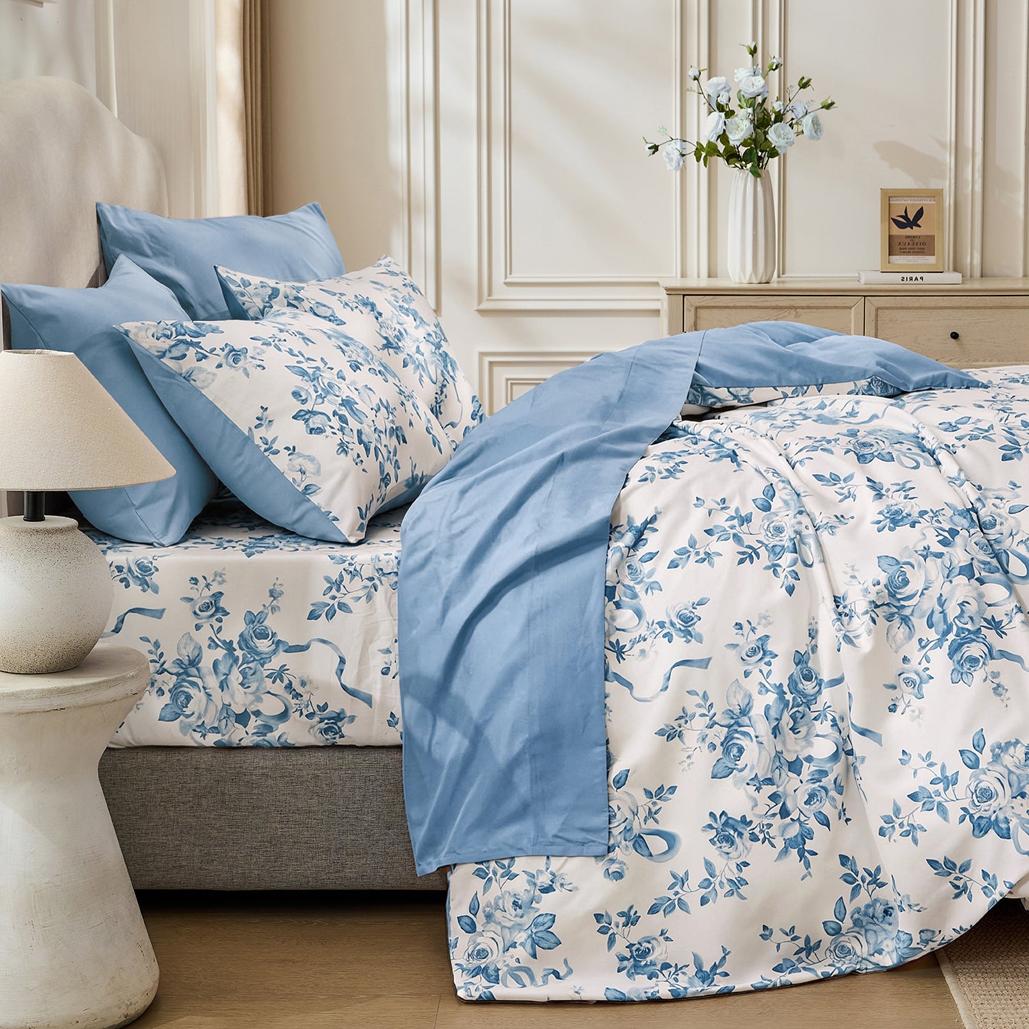 Premium Smooth Floral 3-Piece Duvet Cover Set
