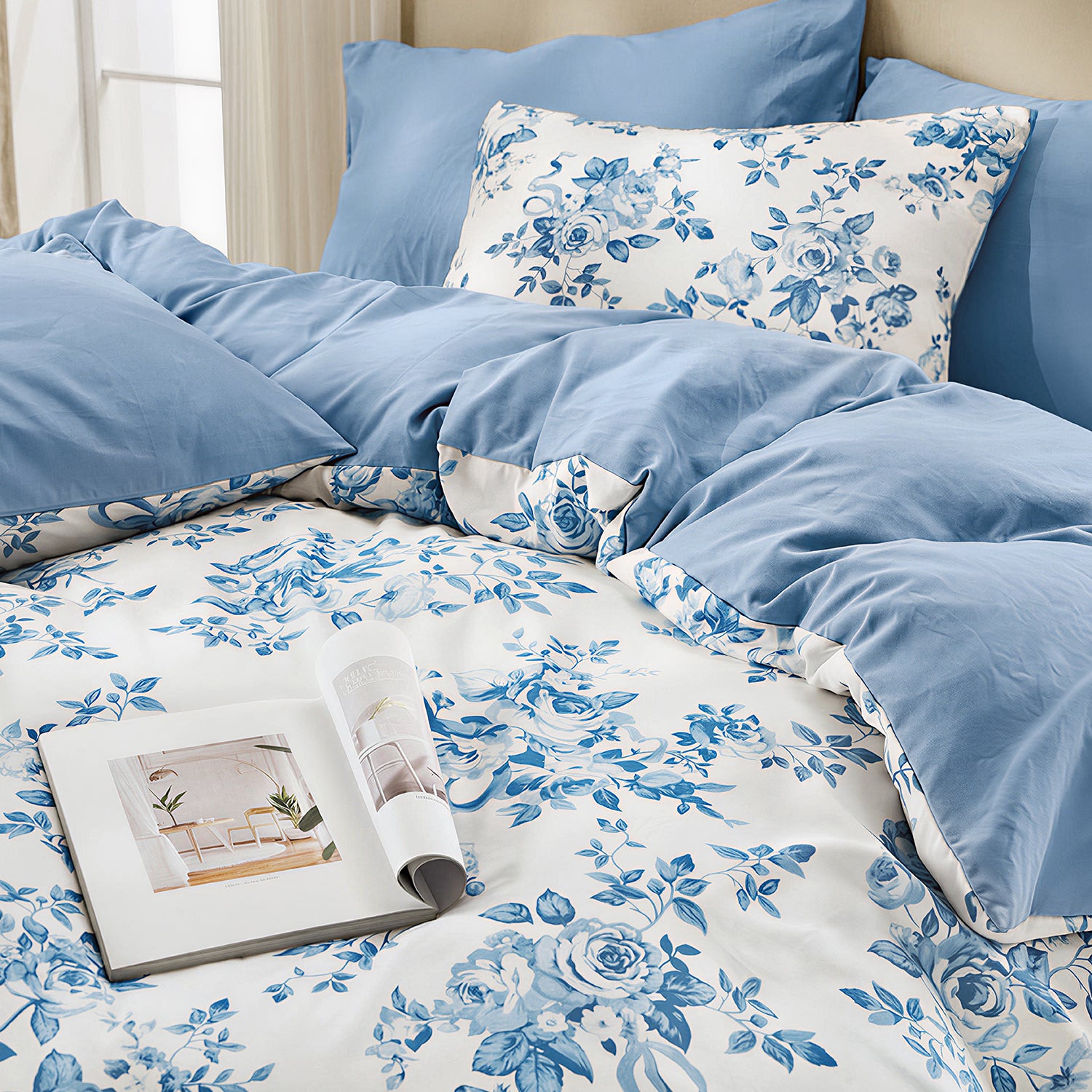 Premium Smooth Floral 3-Piece Duvet Cover Set