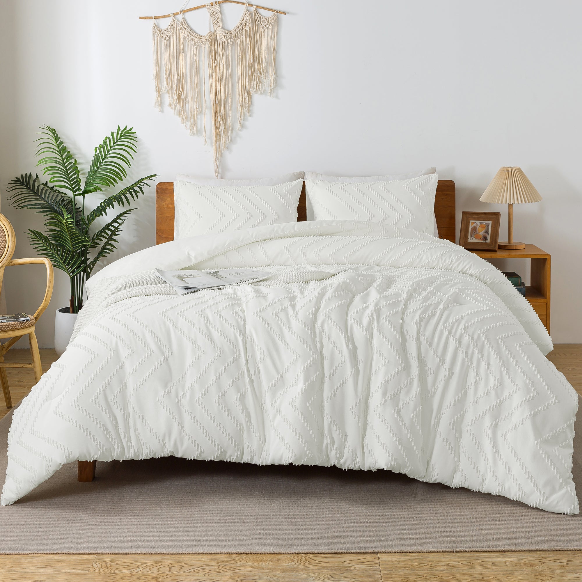 Cozy Bedding 3 Pieces Chevron Comforter Set