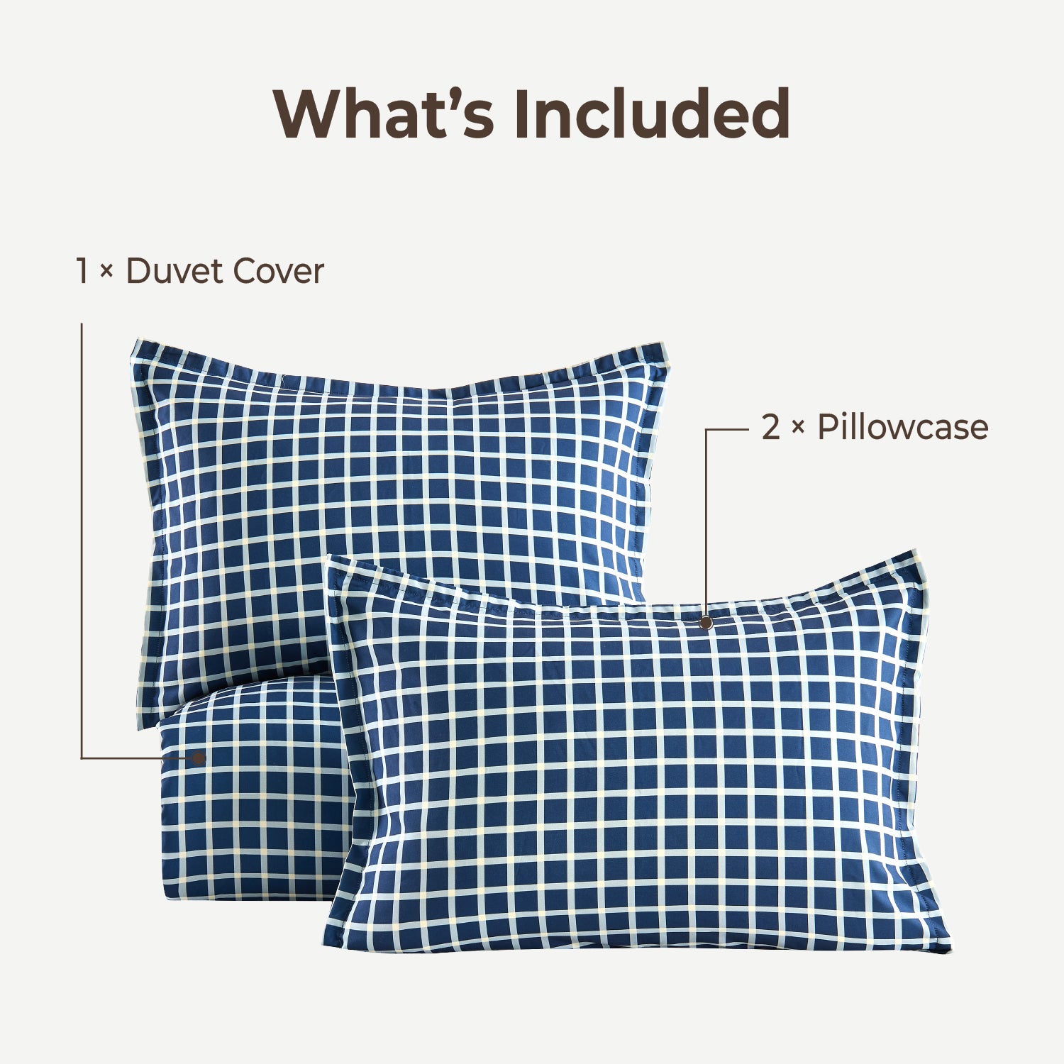 Windowpane Plaid 3-Piece Duvet Cover Set