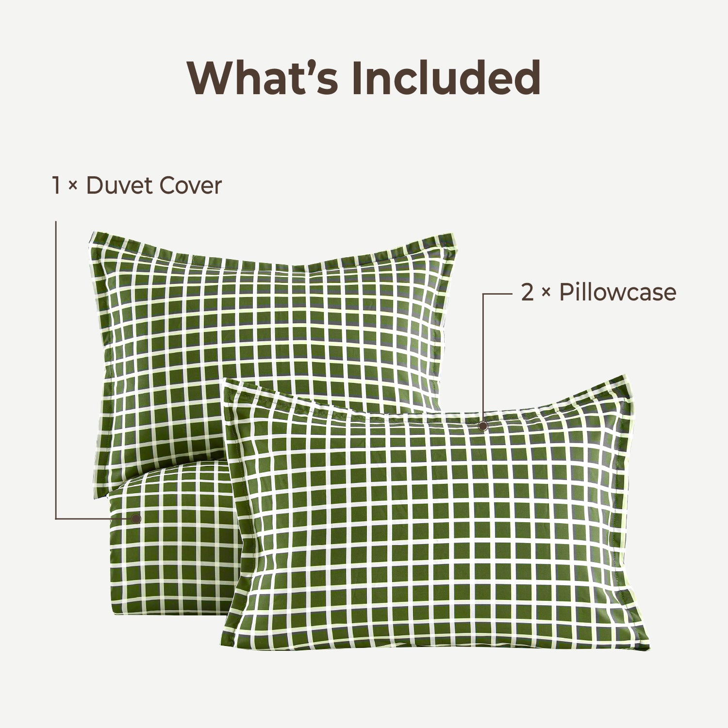 Windowpane Plaid 3-Piece Duvet Cover Set