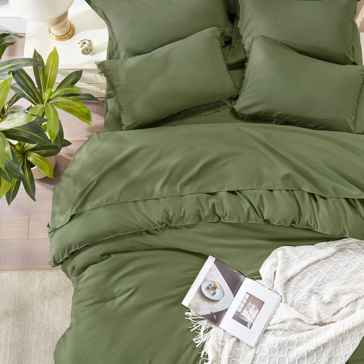 Andency Comforter Set - 7 Pieces Bed in a Bag Bedding Comforter Sets, All Season Soft Lightweight Boho Tassel Bed Set with Comforter, Sheets, Pillowcases & Shams - LITANIKA