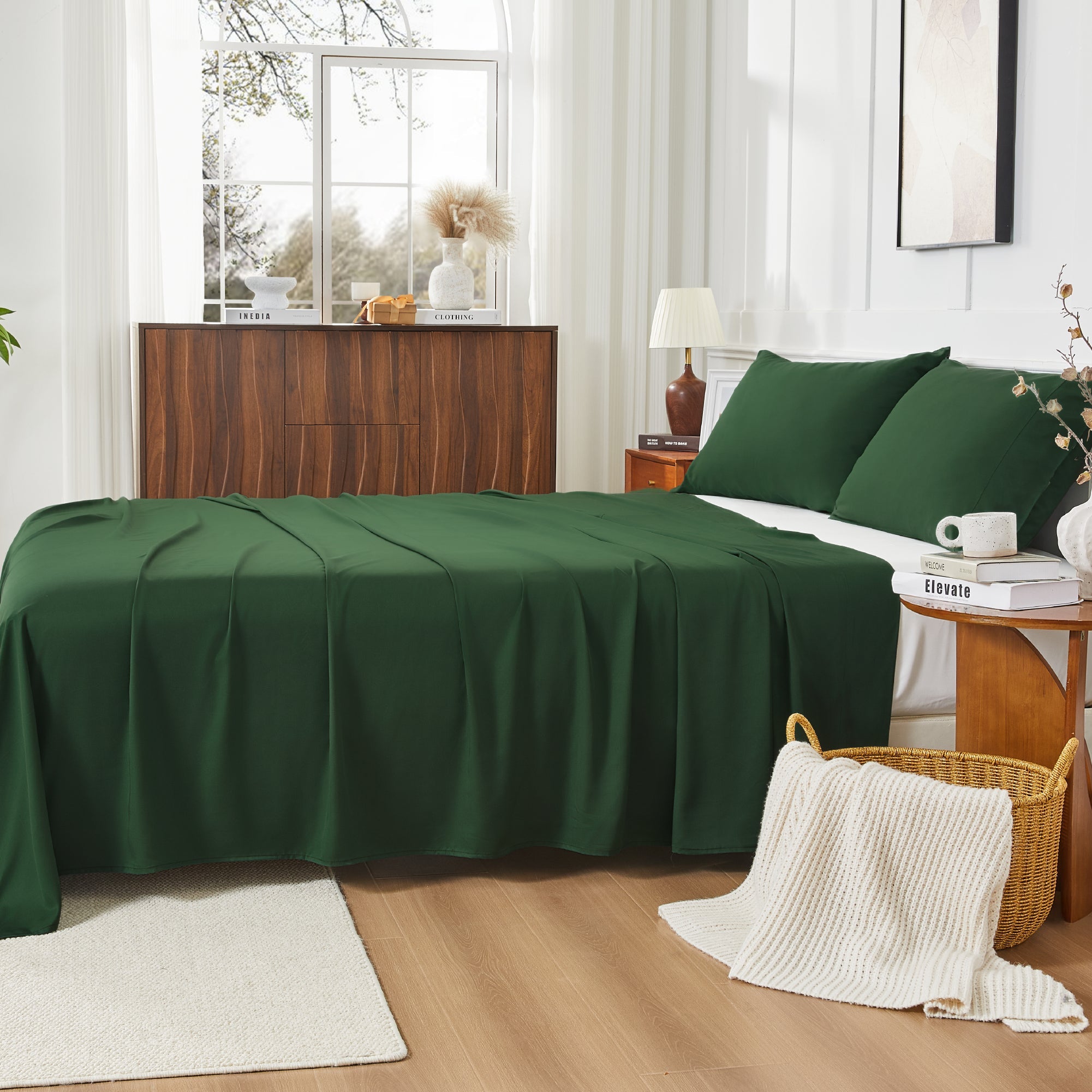 Litanika bamboo viscose soft bedding sheets set with smooth, silky texture and natural bamboo fabric, perfect for comfortable sleep.