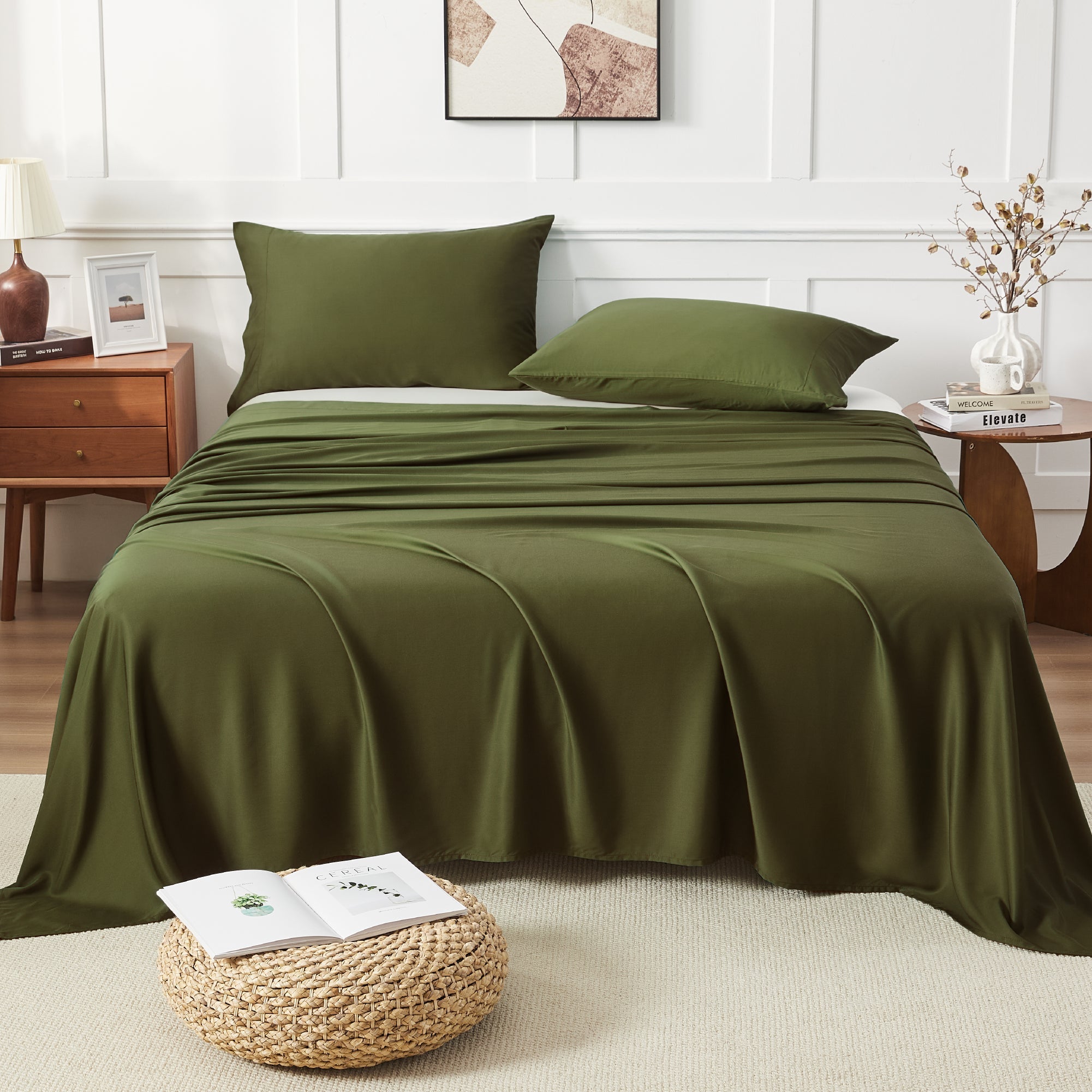 Litanika bamboo viscose soft bedding sheets set with smooth, silky texture and natural bamboo fiber for comfortable sleep.