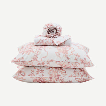 Litanika botanical floral 4-piece sheet set with floral pattern, soft bedding for a stylish bedroom.
