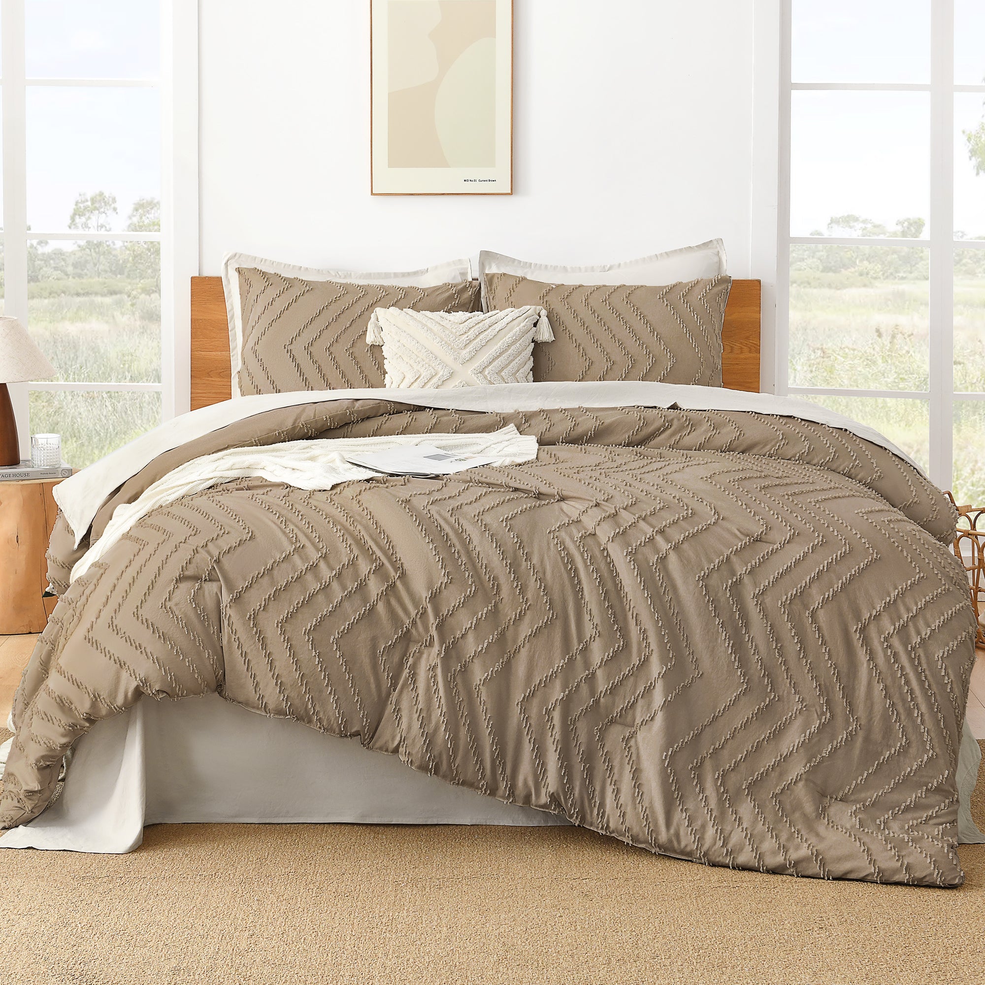Cozy Bedding 3 Pieces Chevron Comforter Set - LITANIKA