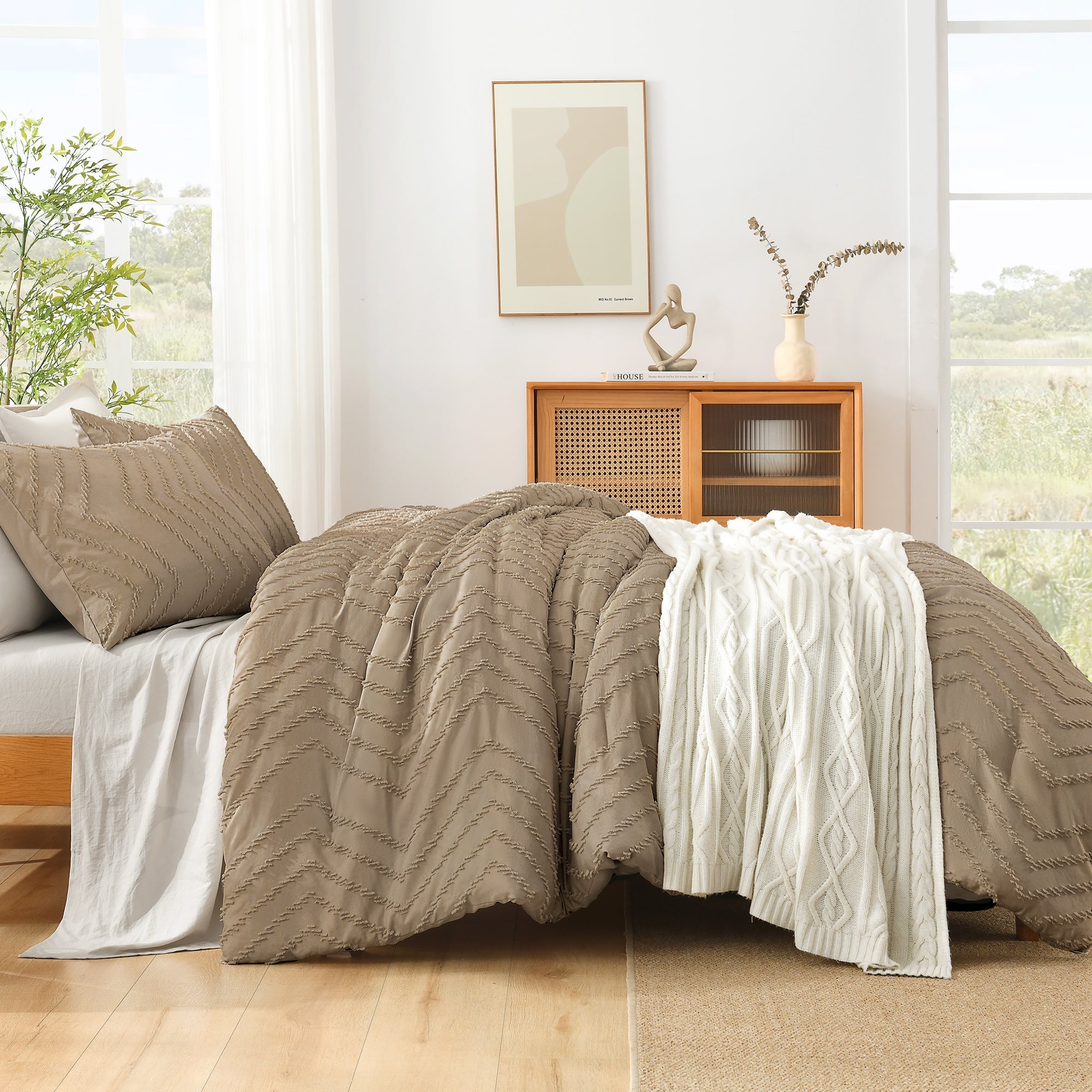 Cozy Bedding 3 Pieces Chevron Comforter Set - LITANIKA