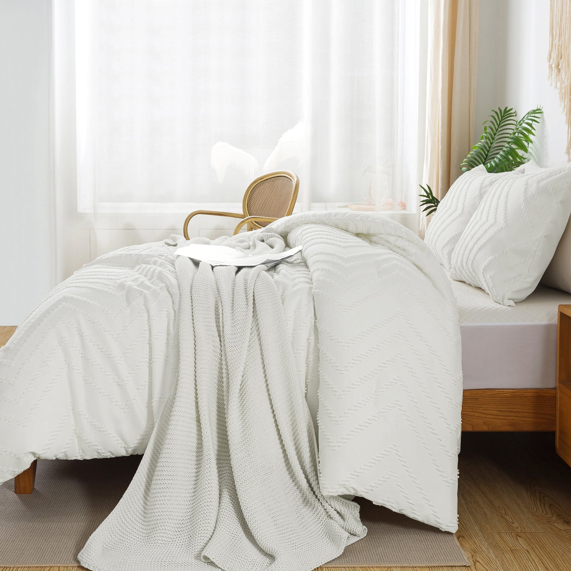 Cozy Bedding 3 Pieces Chevron Comforter Set - LITANIKA