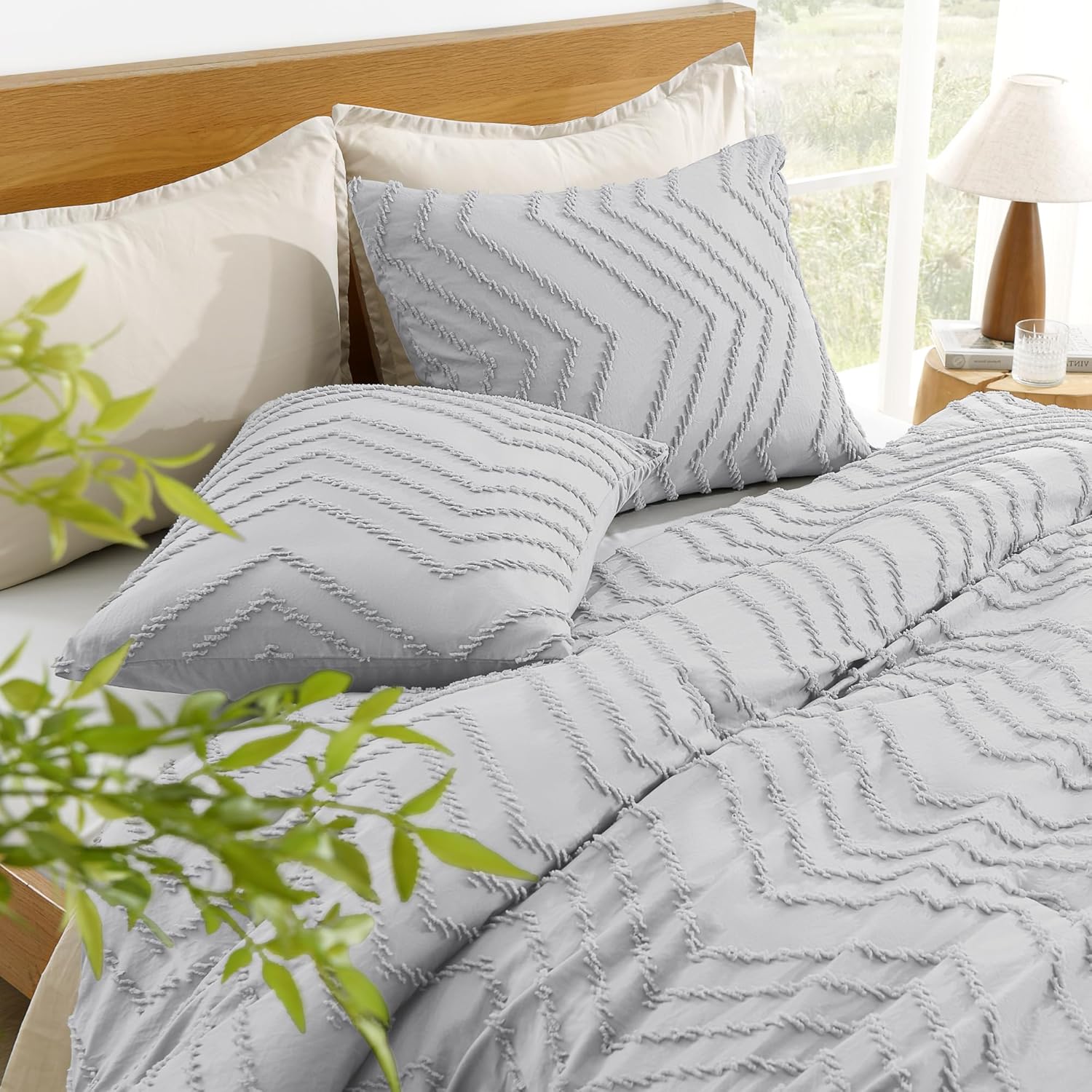 Litanika Cozy Bedding 3-Piece Chevron Comforter Set with matching pillow shams and bedspread in soft, stylish design.
