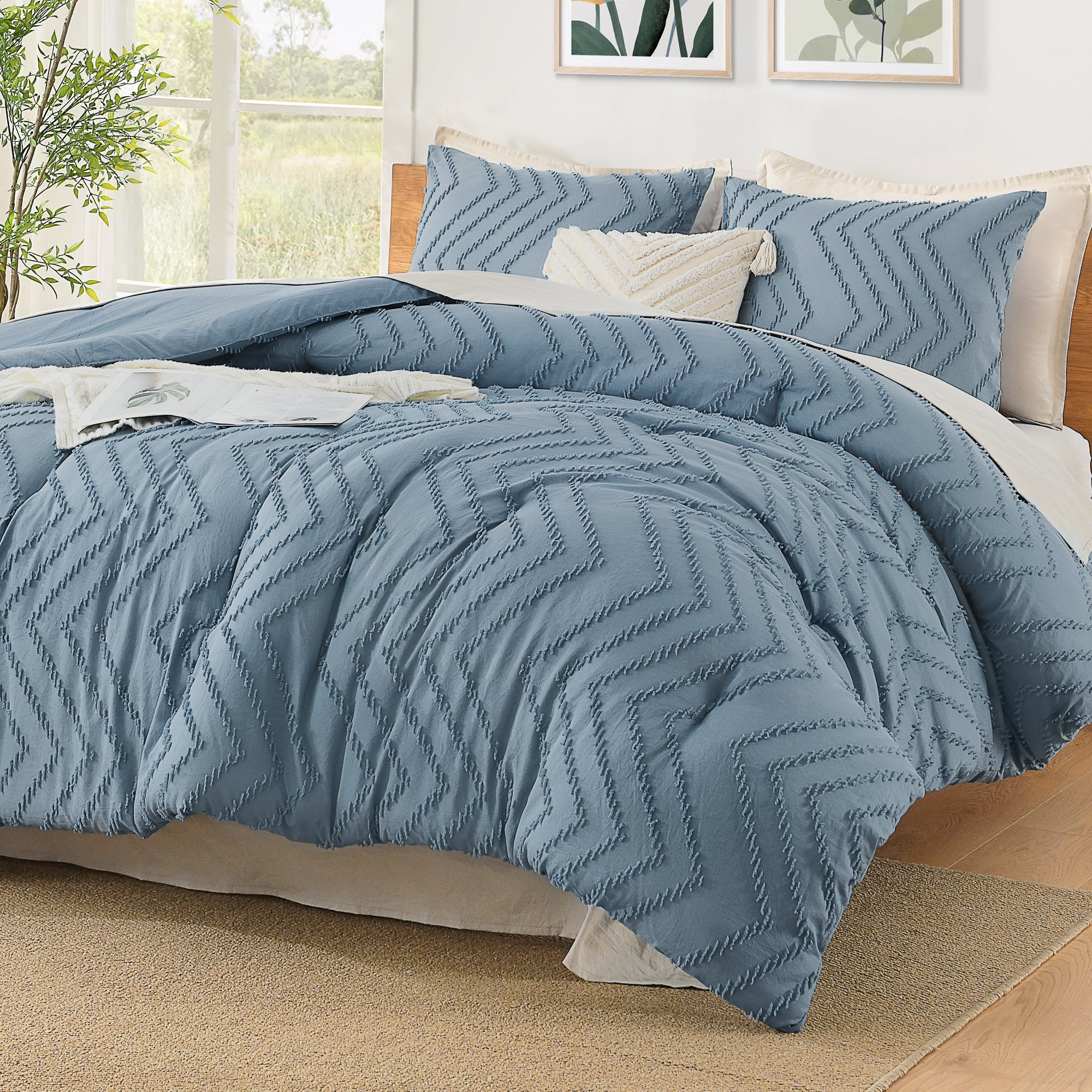 Cozy Bedding 3 Pieces Chevron Comforter Set - LITANIKA
