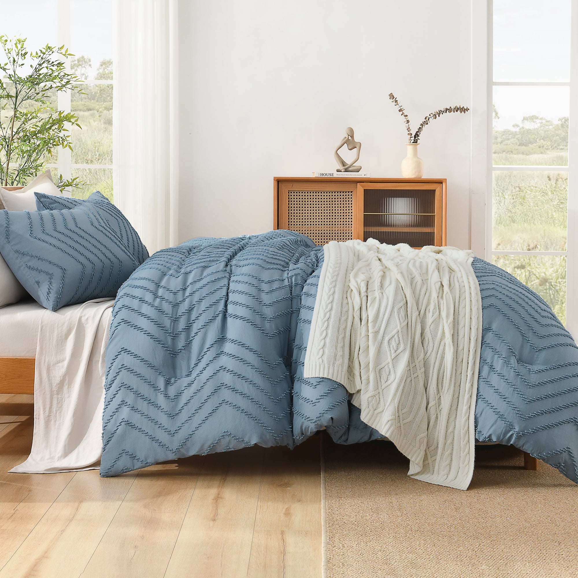 Cozy Bedding 3 Pieces Chevron Comforter Set - LITANIKA