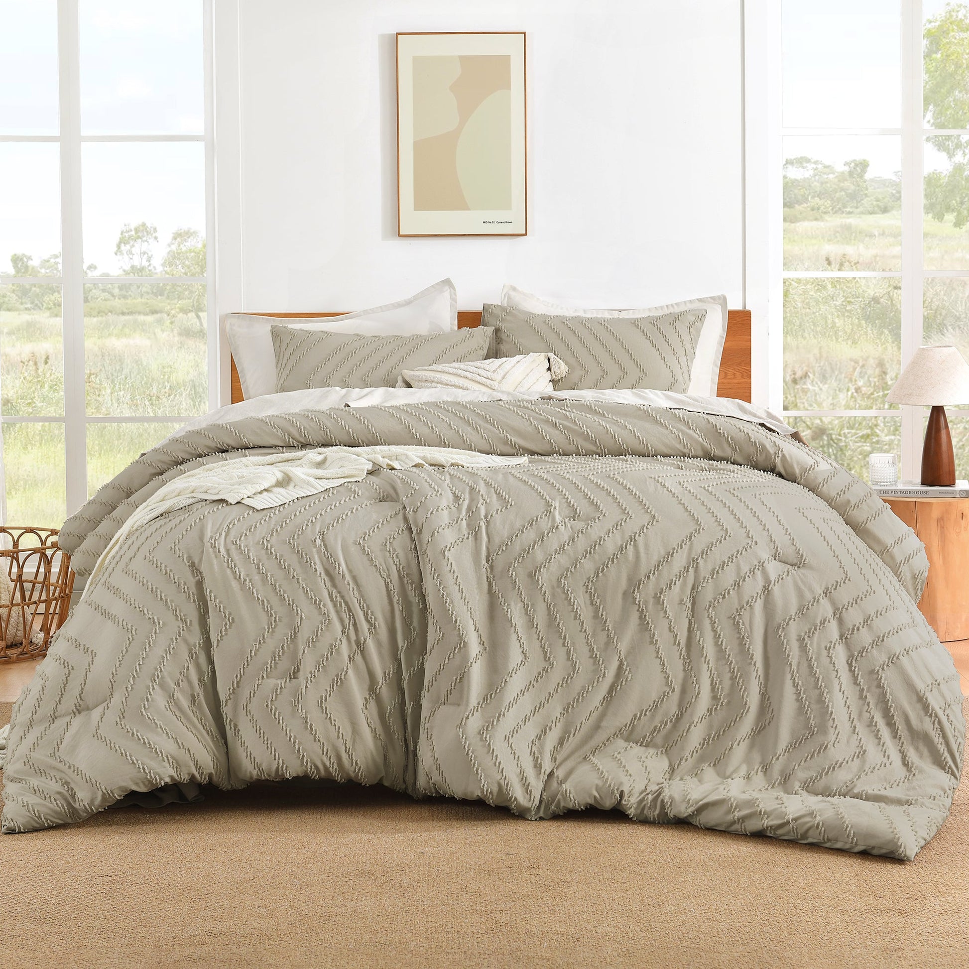 Cozy Bedding 3 Pieces Chevron Comforter Set - LITANIKA