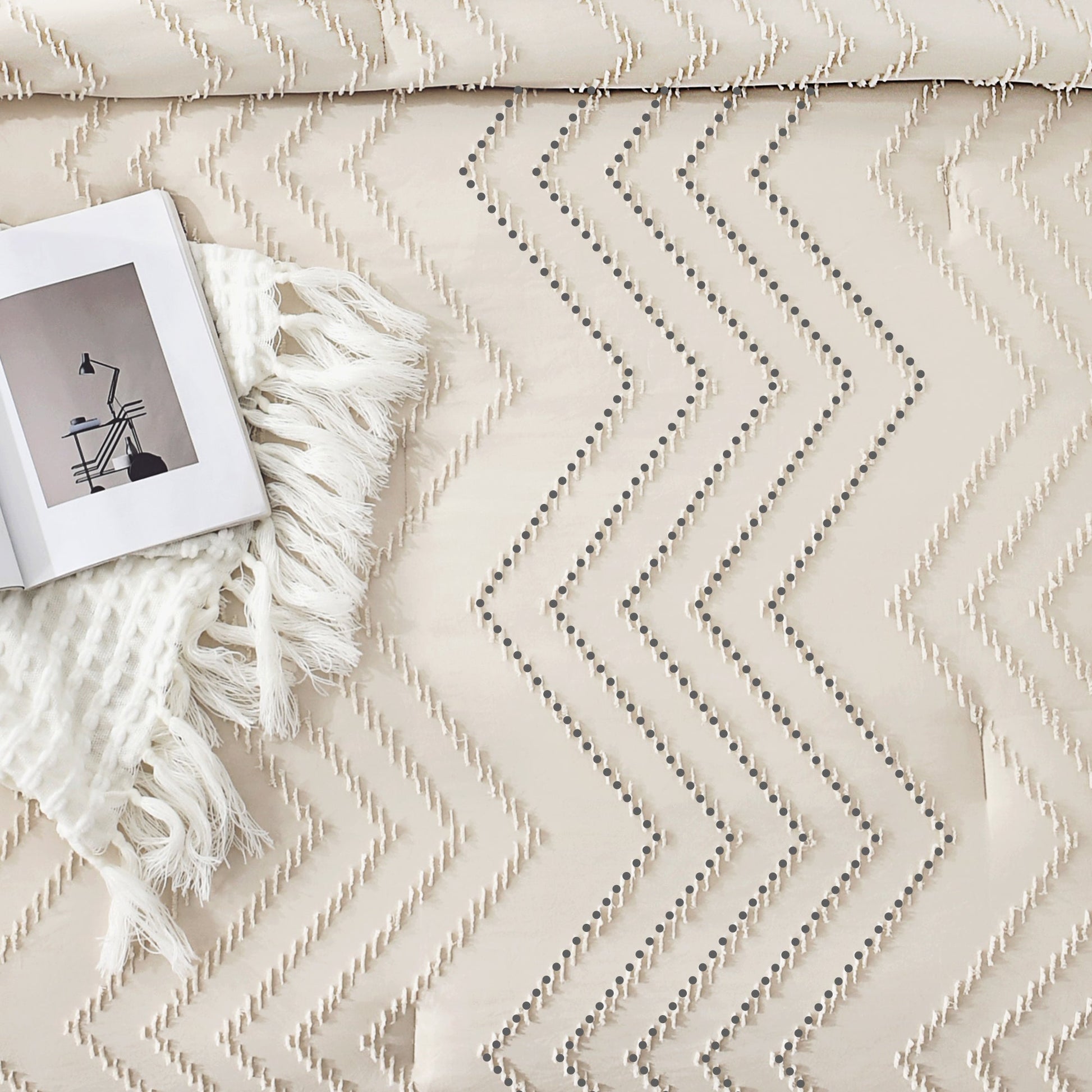 Cozy Bedding 3 Pieces Chevron Comforter Set - LITANIKA