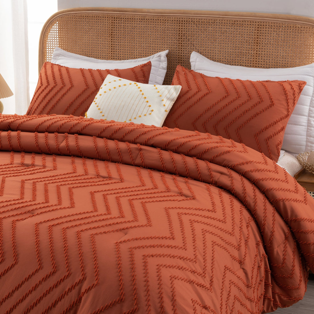 Litanika cozy bedding 3-piece comforter set with chevron pattern, including comforter and pillow shams for a stylish bedroom look.