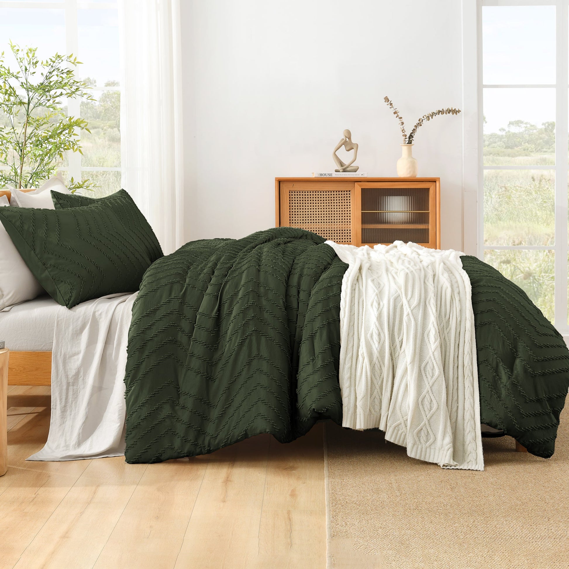 Cozy Bedding 3 Pieces Chevron Comforter Set - LITANIKA