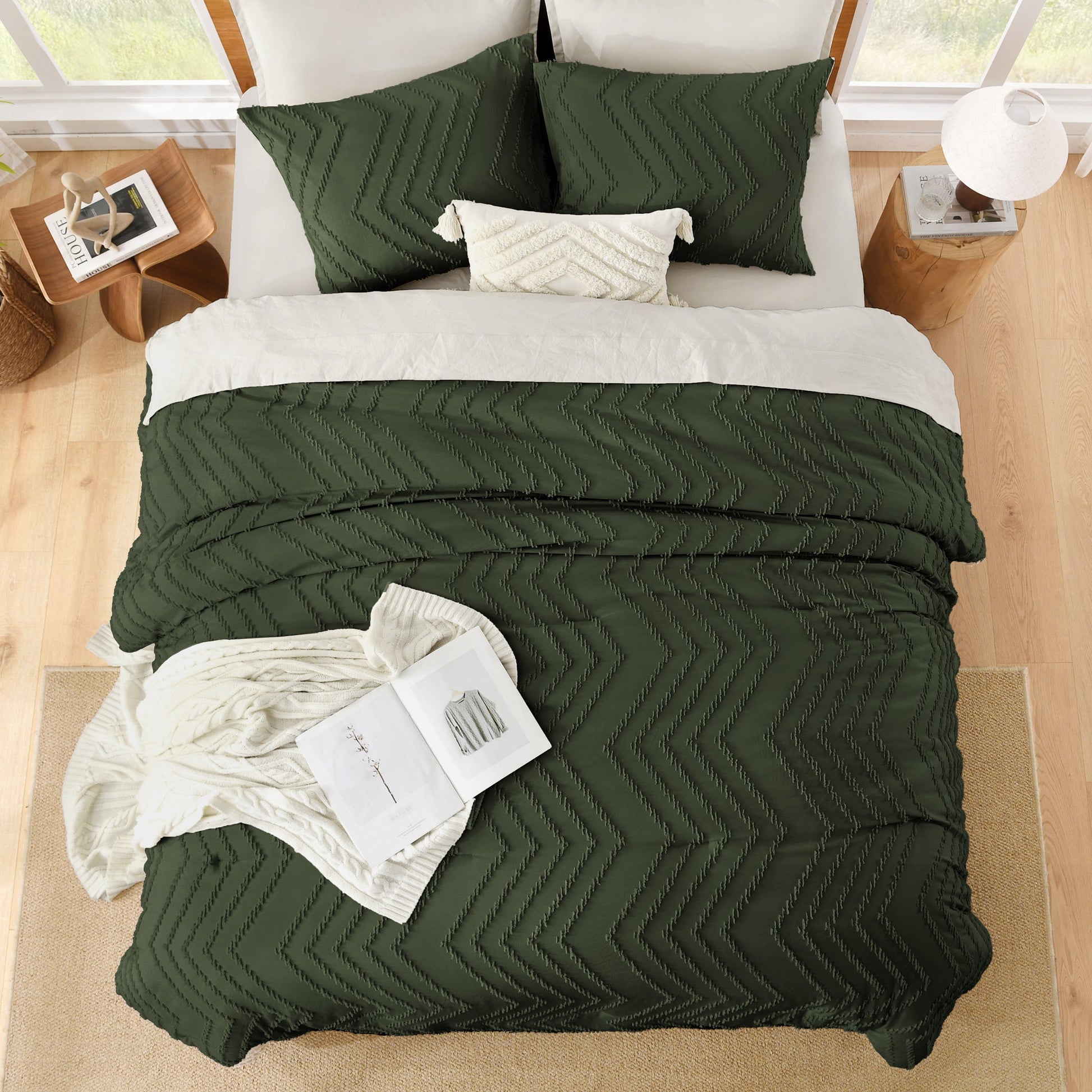 Cozy Bedding 3 Pieces Chevron Comforter Set - LITANIKA