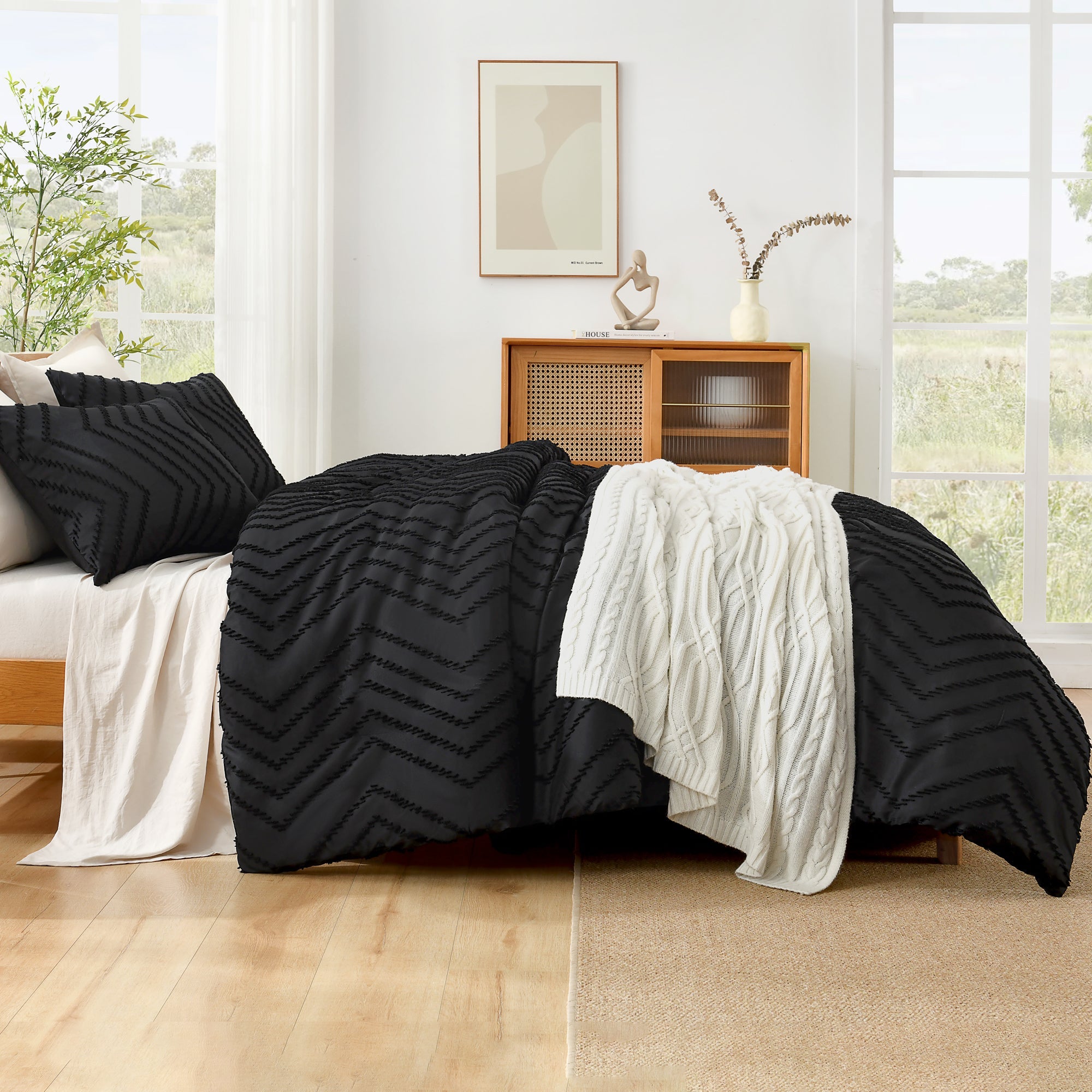 Cozy Bedding 3 Pieces Chevron Comforter Set - LITANIKA
