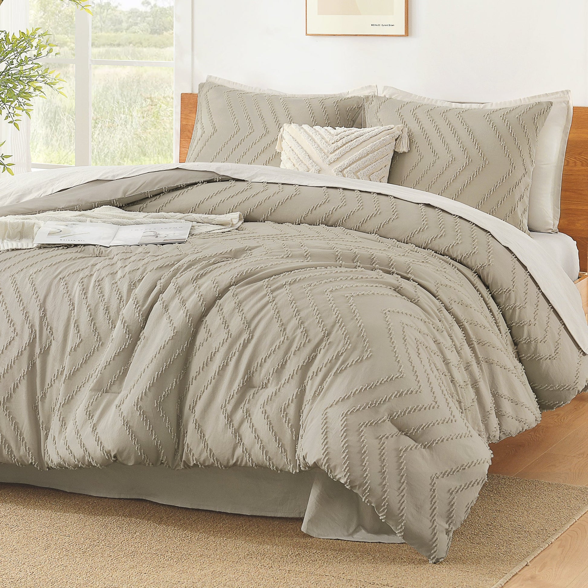 Cozy Bedding 3 Pieces Chevron Comforter Set - LITANIKA