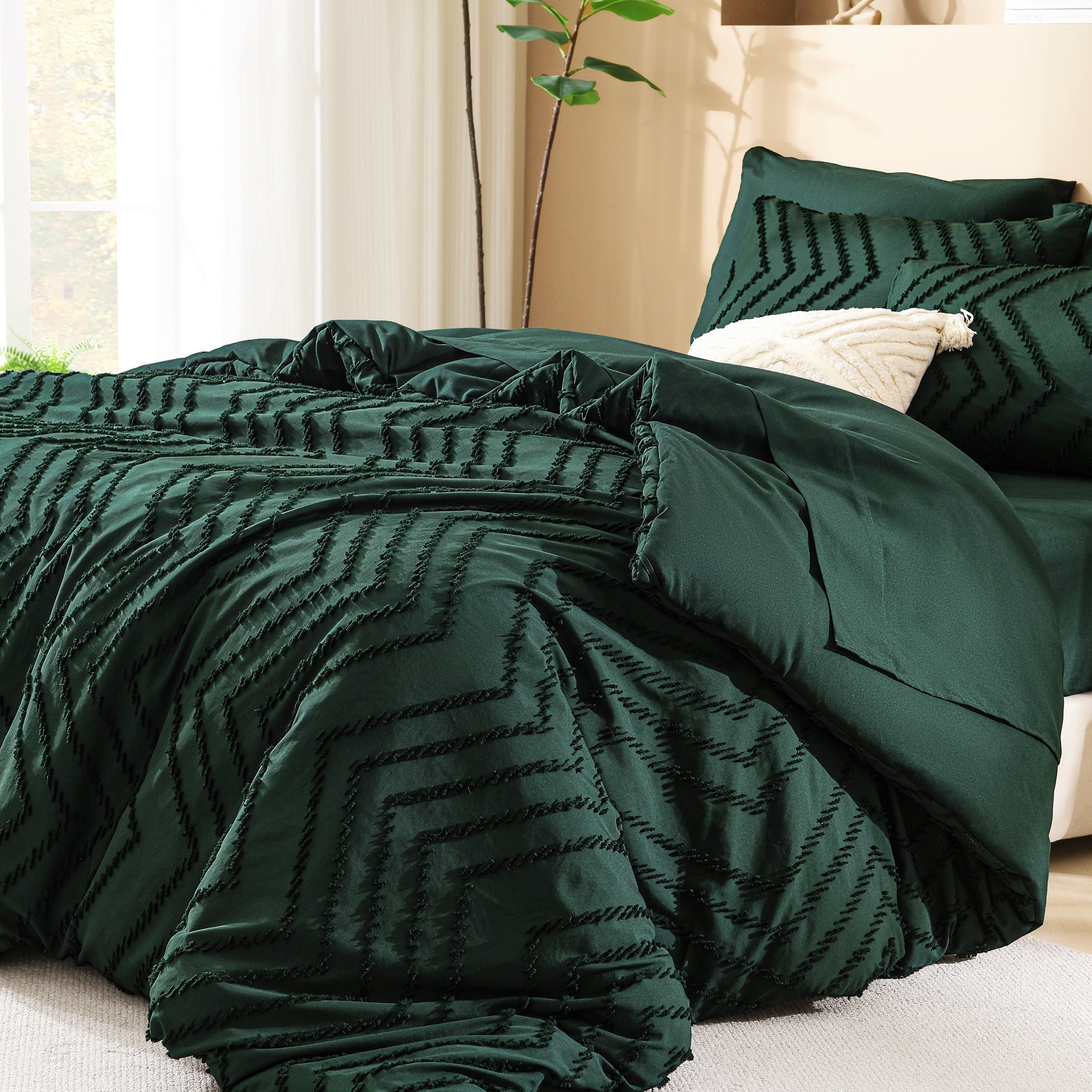 Cozy Bedding 7 Pieces Chevron Comforter Set - LITANIKA