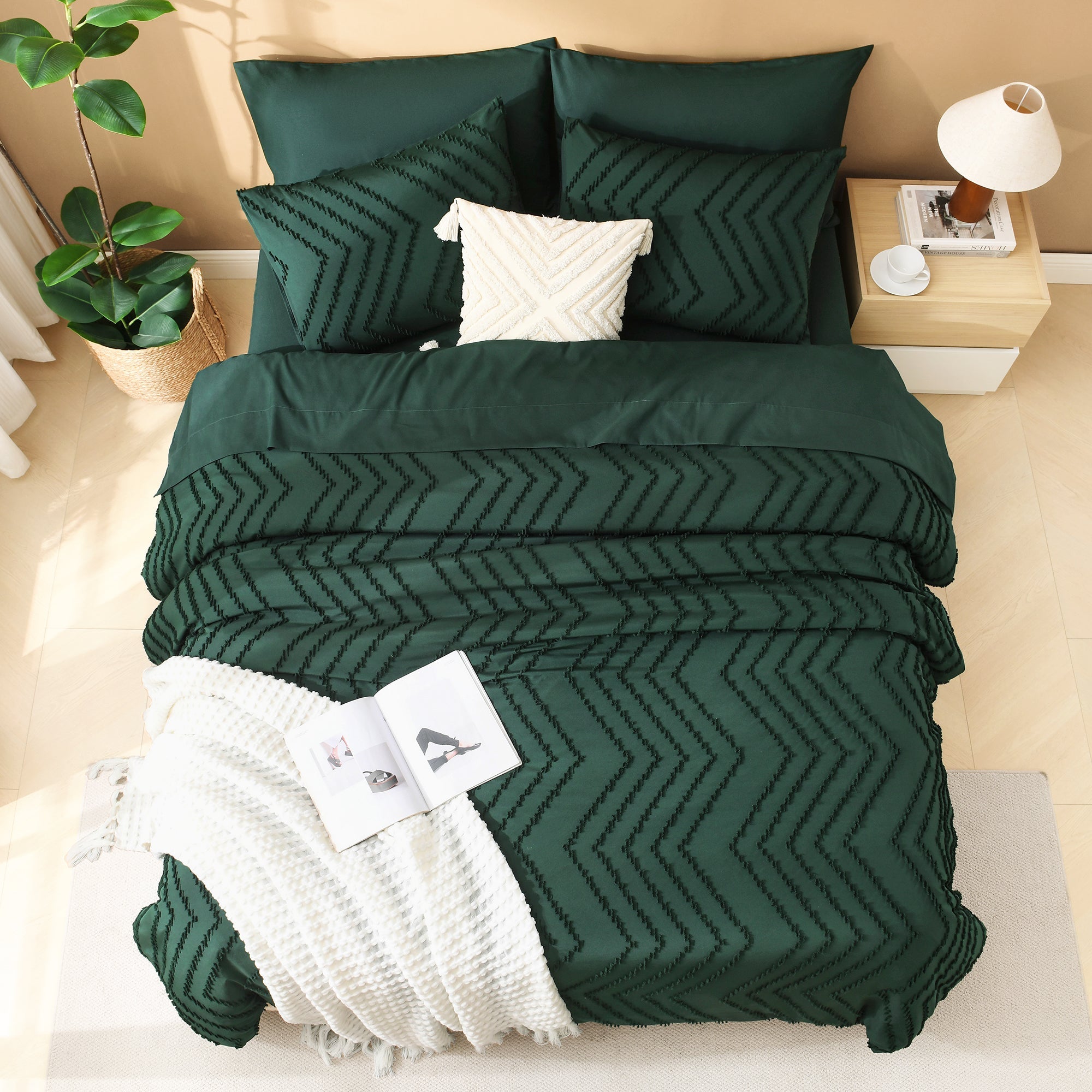 Cozy Bedding 7 Pieces Chevron Comforter Set - LITANIKA