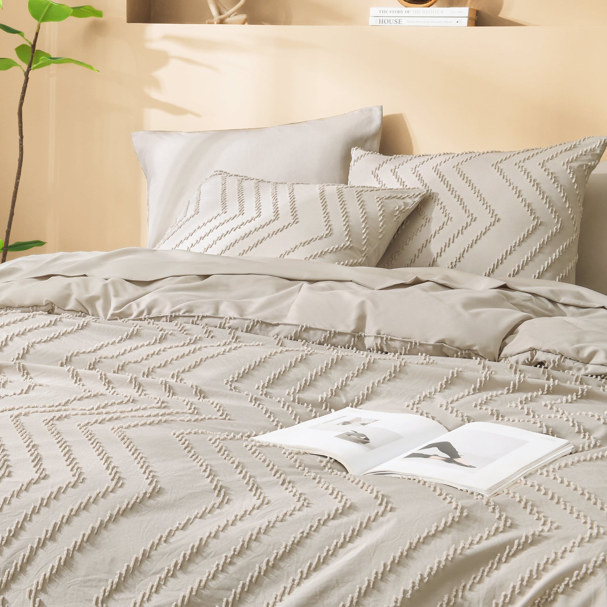 Cozy Bedding 7 Pieces Chevron Comforter Set - LITANIKA