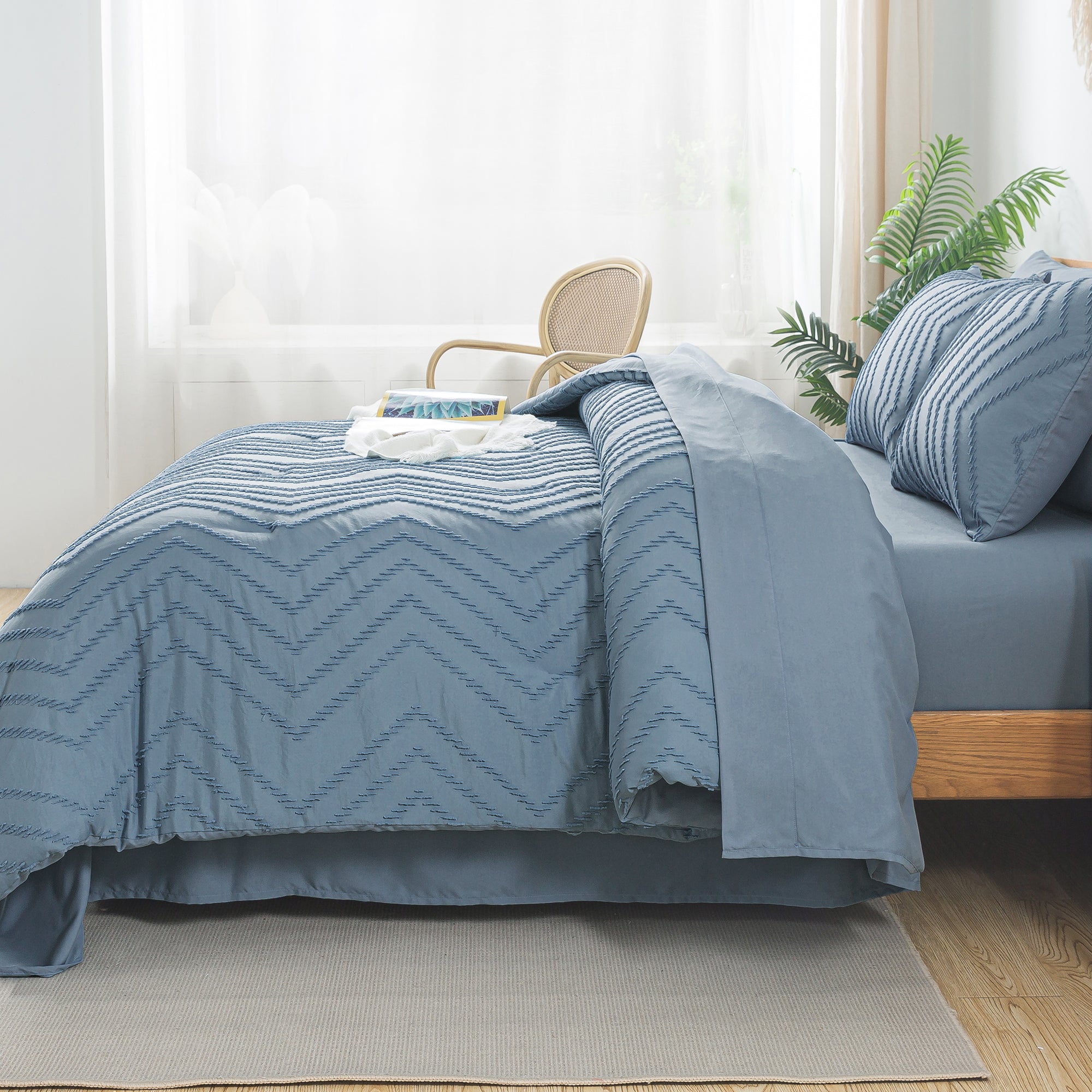 Cozy Bedding 7 Pieces Chevron Comforter Set - LITANIKA