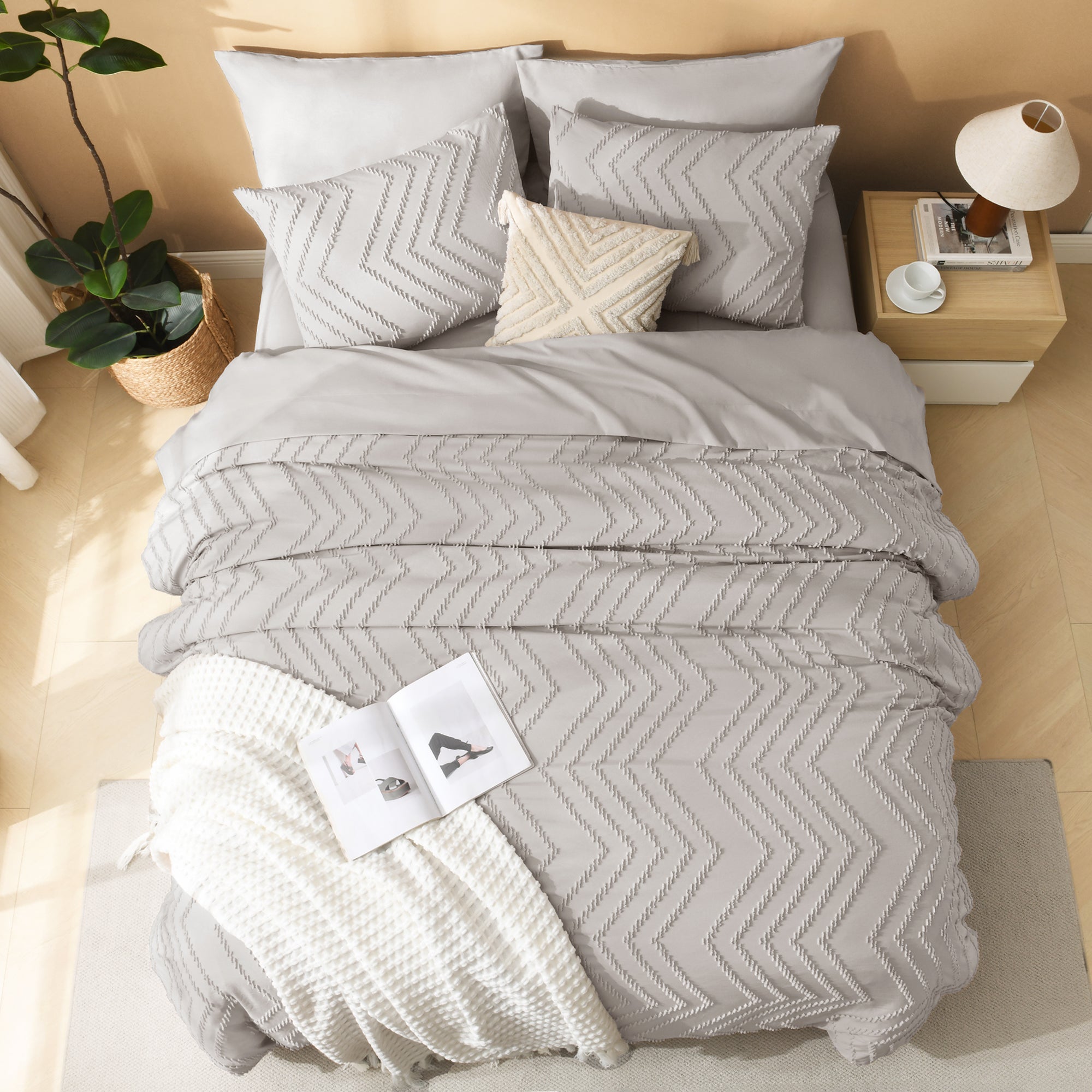 Cozy Bedding 7 Pieces Chevron Comforter Set - LITANIKA