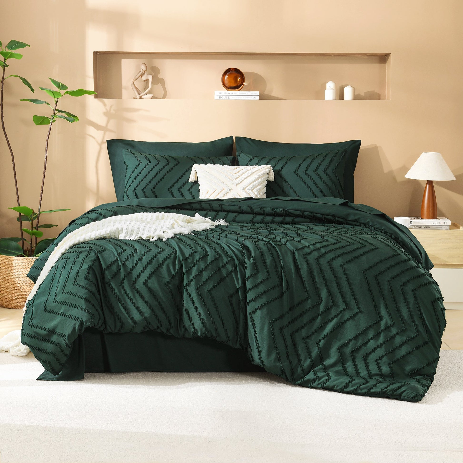 Cozy Bedding 7 Pieces Chevron Comforter Set - LITANIKA