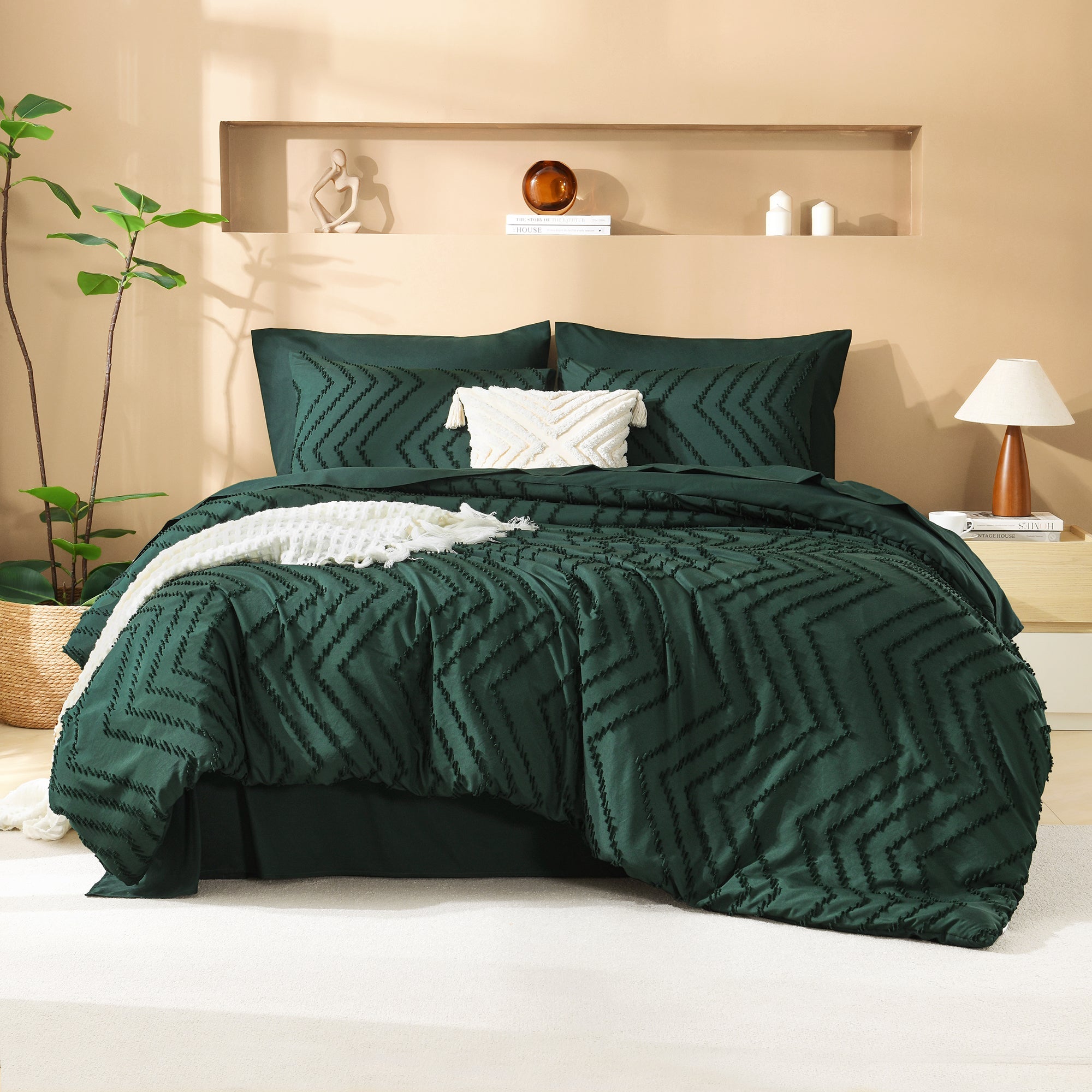 Cozy Bedding 7 Pieces Chevron Comforter Set - LITANIKA