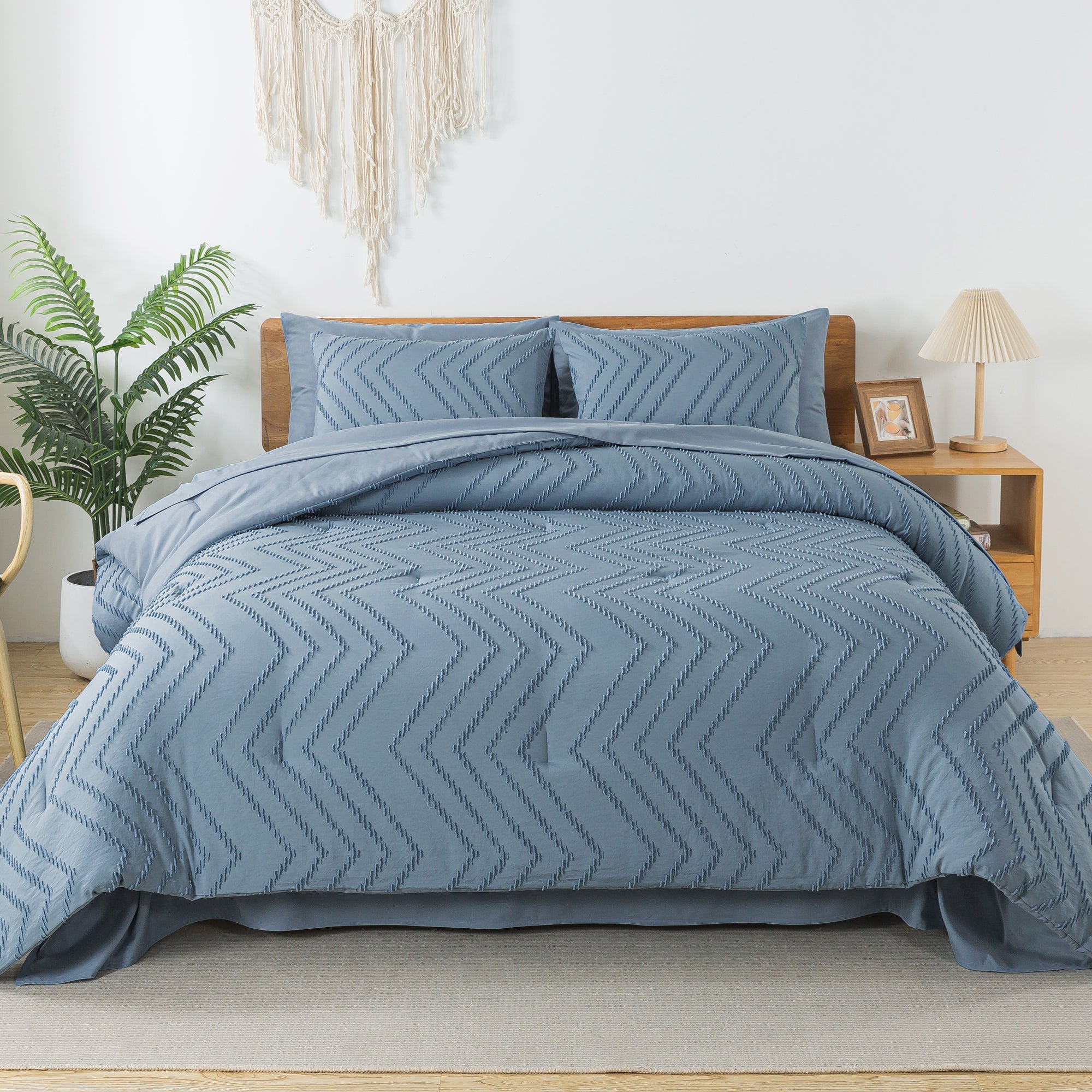 Cozy Bedding 7 Pieces Chevron Comforter Set - LITANIKA