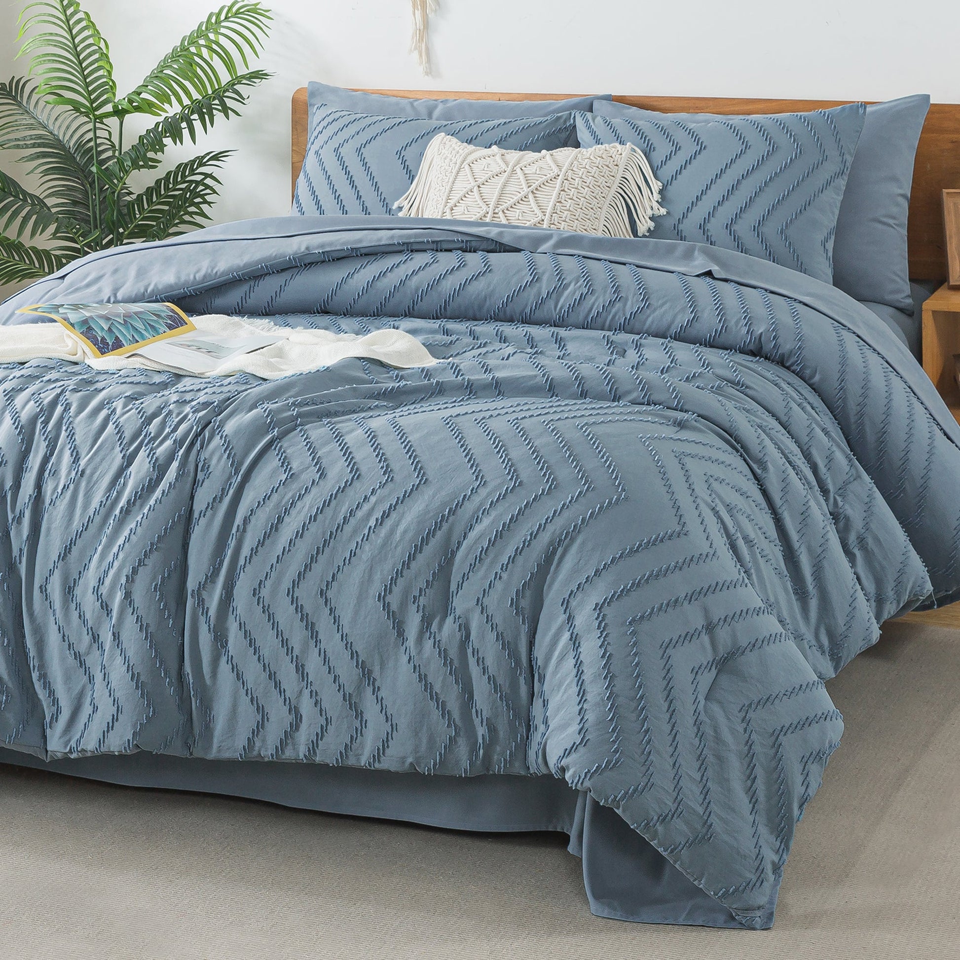Cozy Bedding 7 Pieces Chevron Comforter Set - LITANIKA