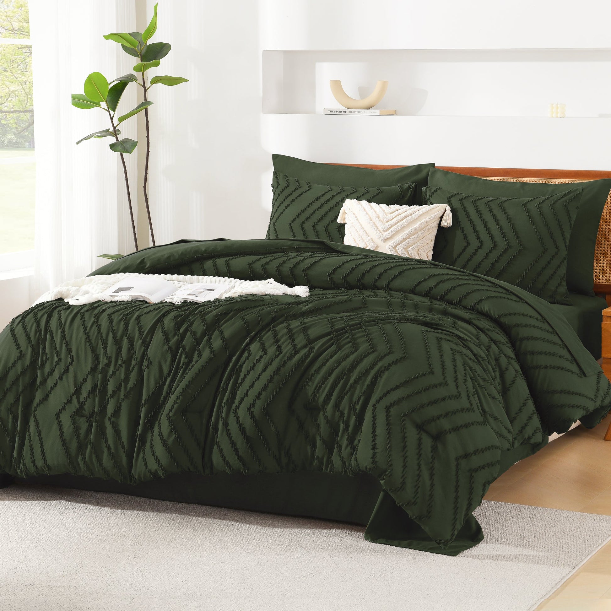 Cozy Bedding 7 Pieces Chevron Comforter Set - LITANIKA