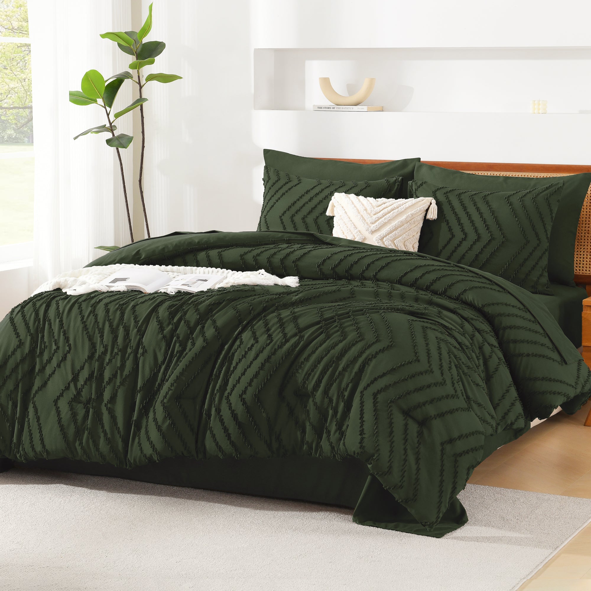 Cozy Bedding 7 Pieces Chevron Comforter Set - LITANIKA