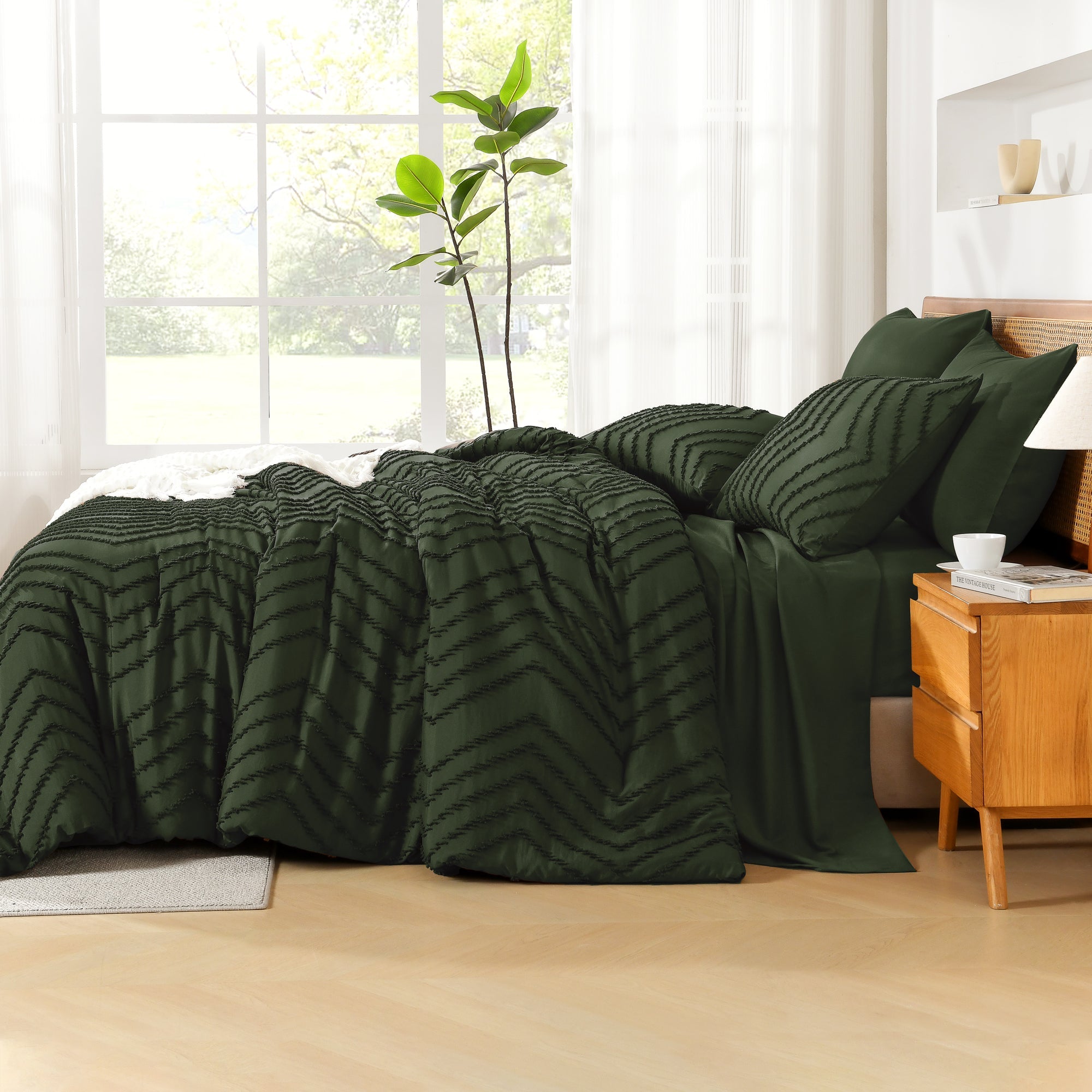 Cozy Bedding 7 Pieces Chevron Comforter Set - LITANIKA